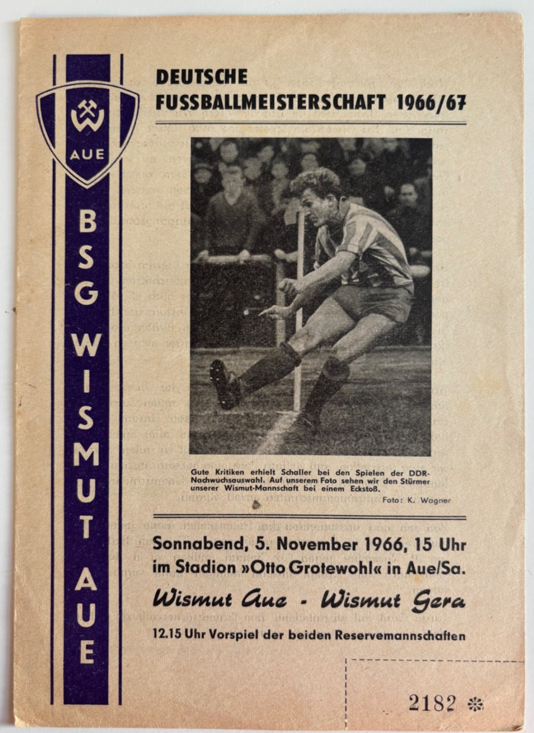 1966/67 Wismut Aue v Wismut Gera East Germany DDR Oberliga for sale on Ebay