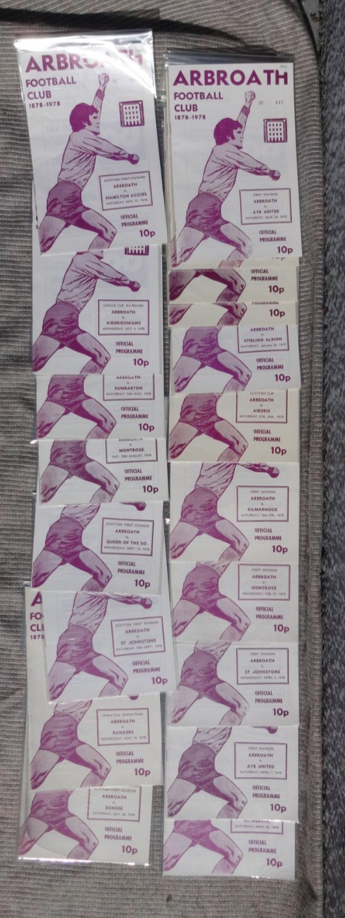 ARBROATH v Airdrieonians, 4th October 1978, Scottish League Cup for sale on Ebay