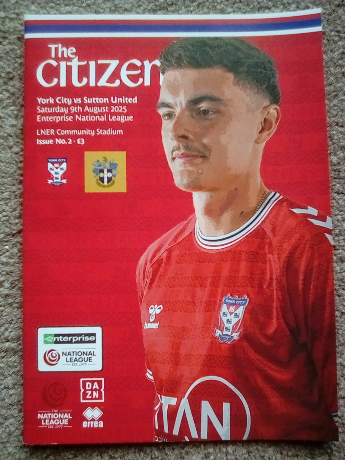 York City v Sutton United 9/8/25 for sale on Ebay
