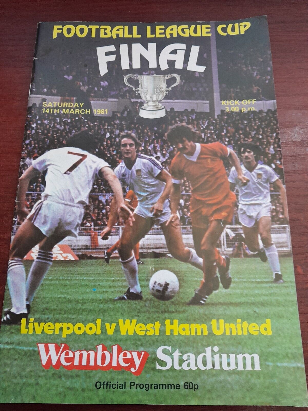 Liverpool v West Ham United league cup final programme 1981 for sale on Ebay