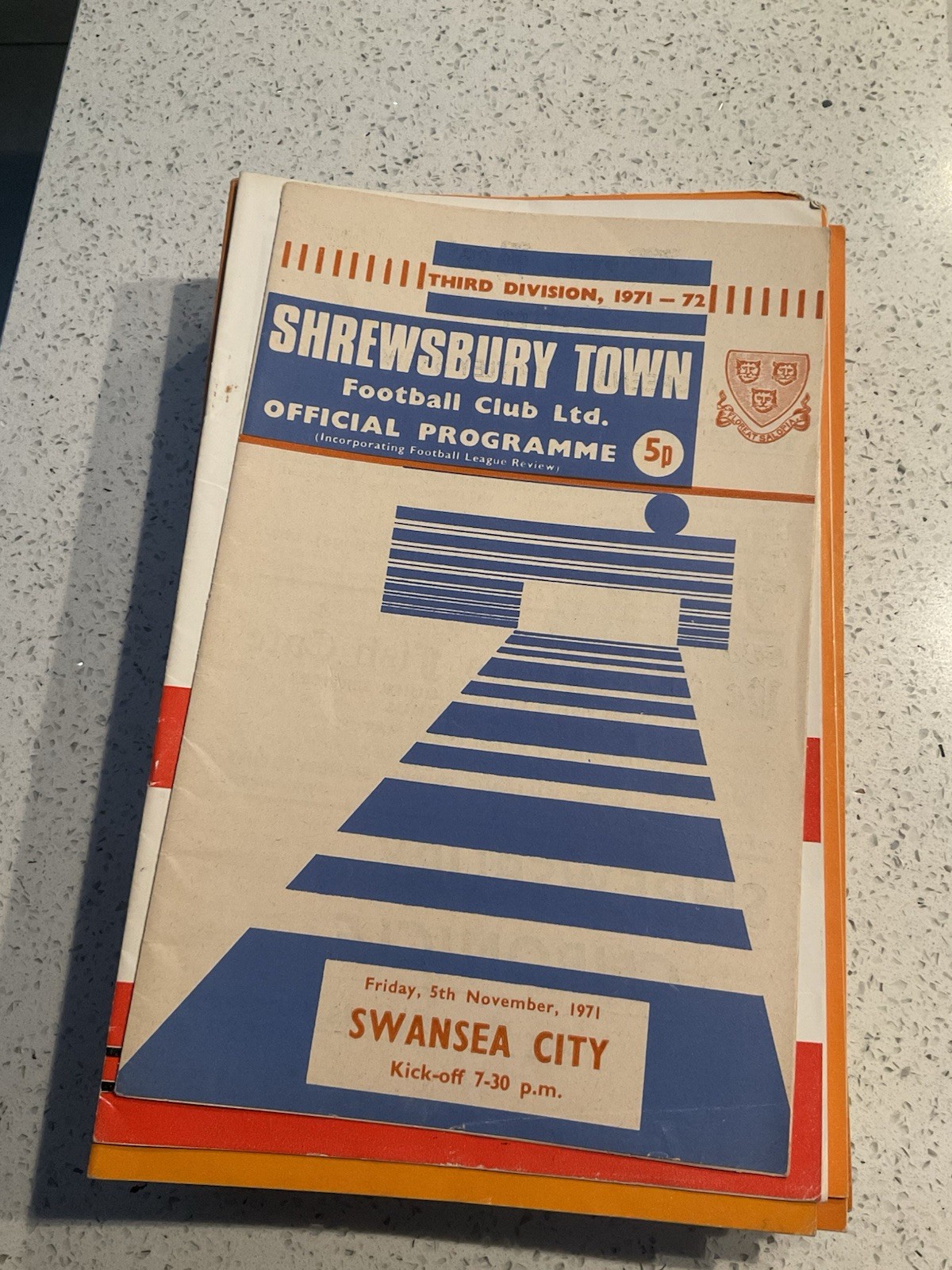Shrewsbury Town v Swansea City 5th Nov 1971 for sale on Ebay