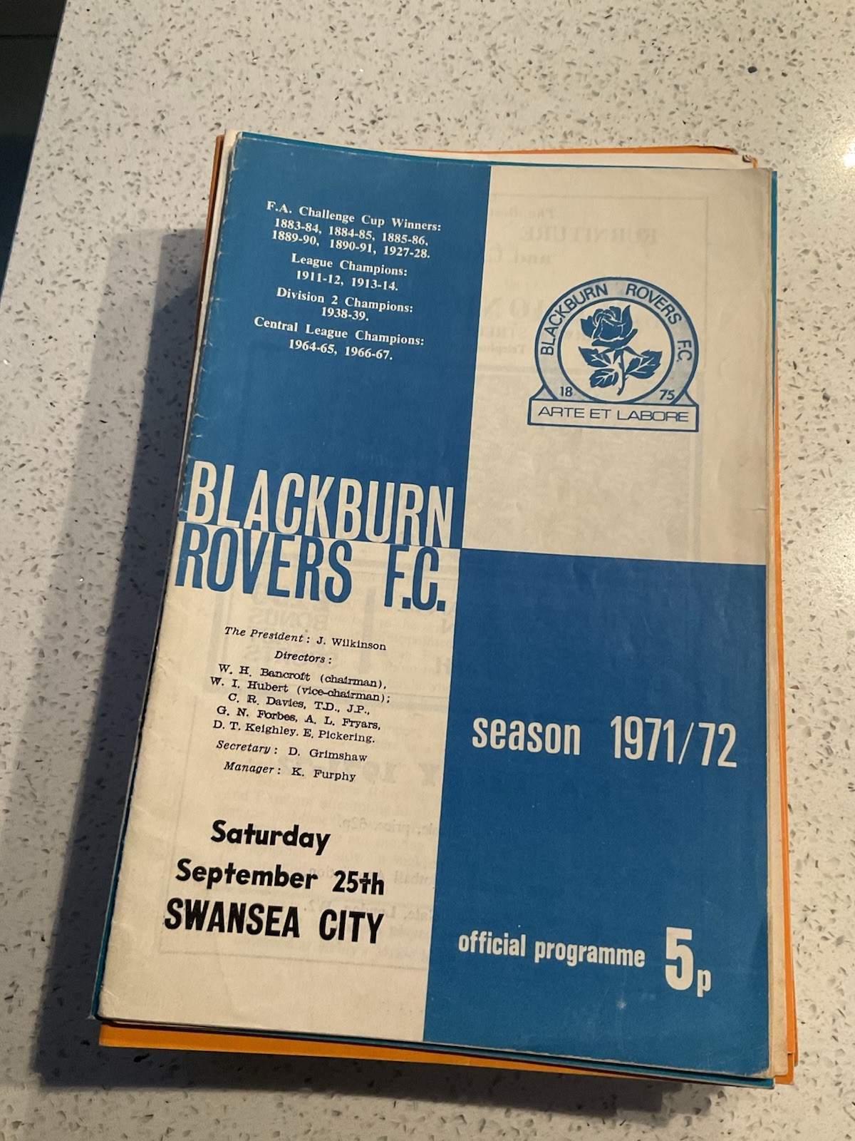 Blackburn Rovers v Swansea City 25th Sept 1971 for sale on Ebay