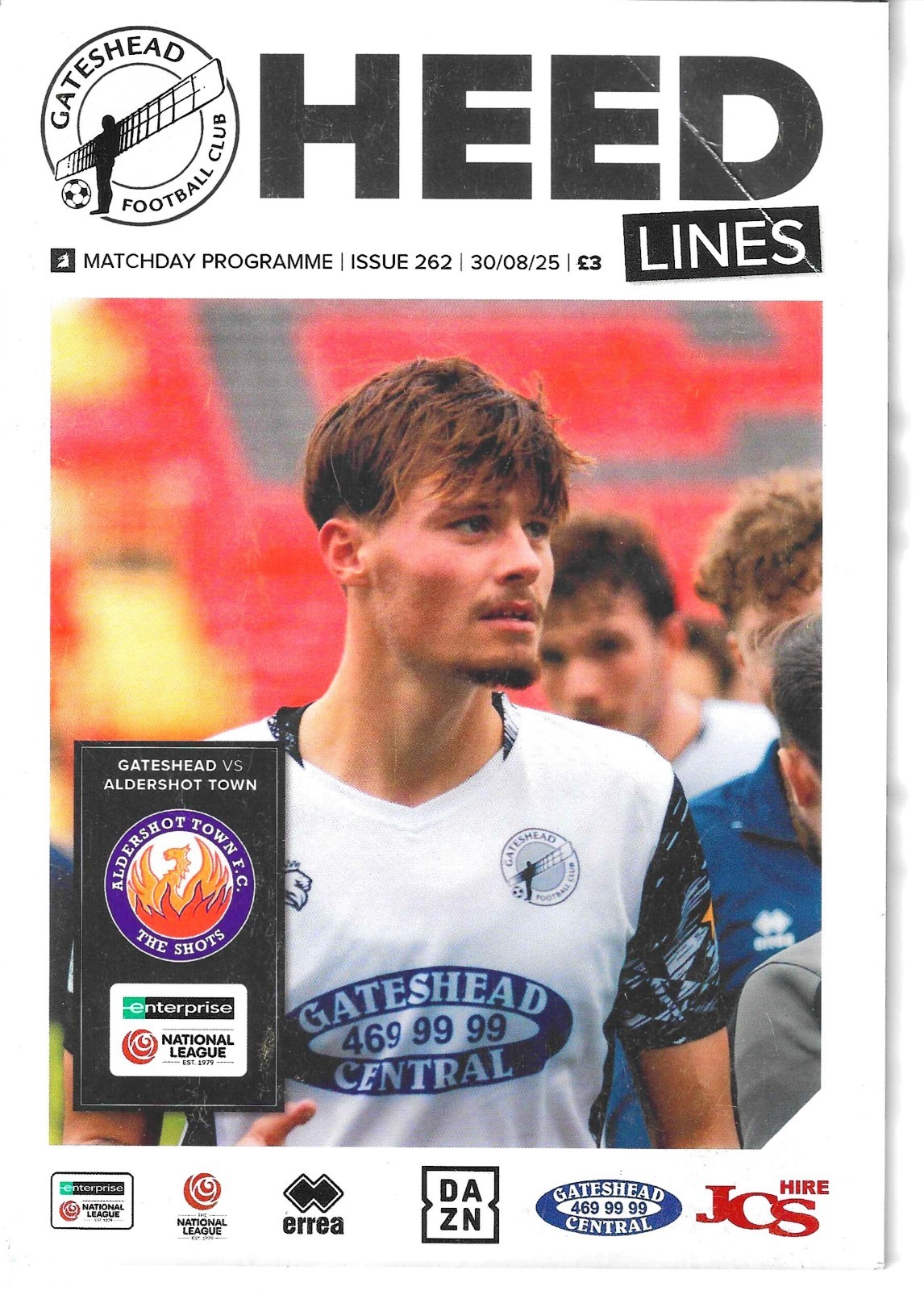 25/26 GATESHEAD V ALDERSHOT TOWN (3-3) (NATIONAL LEAGUE) for sale on Ebay