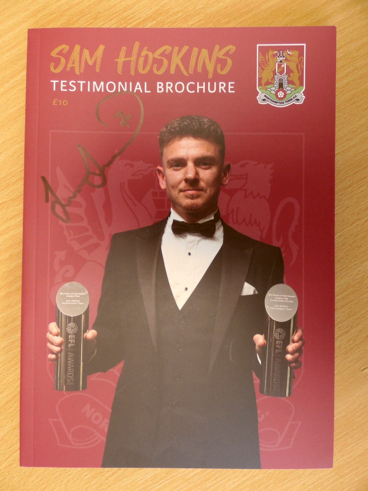 NORTHAMPTON T v BIRMINGHAM C | 2025/2026 SIGNED SAM HOSKINS TESTIMONIAL BROCHURE for sale on Ebay