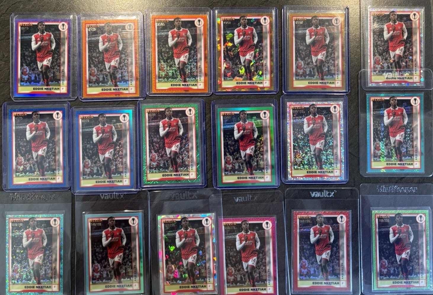 Eddie Nketiah Numbered Merlin Rainbow Football Cards Arsenal Crystal Palace for sale on Ebay