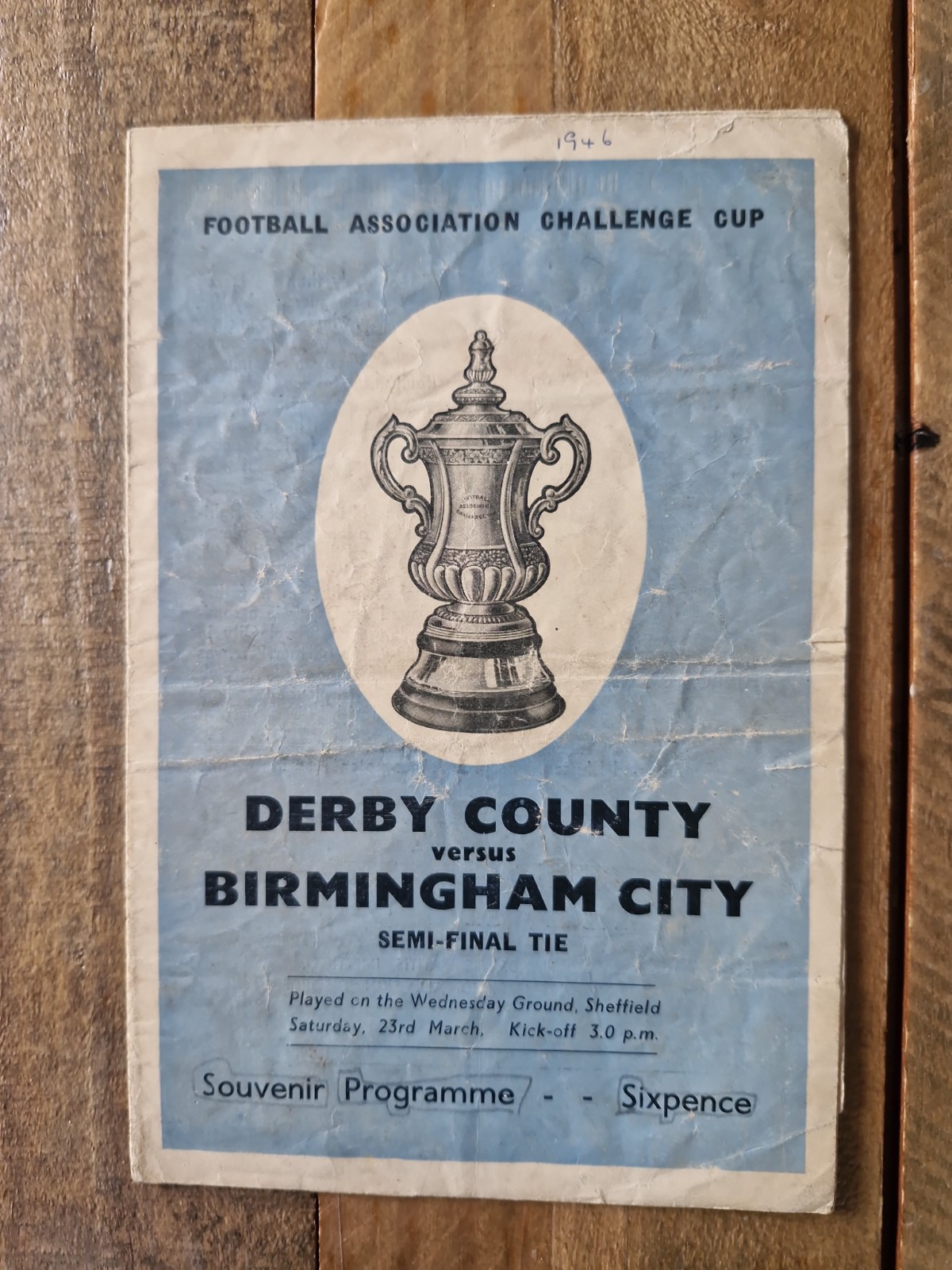 DERBY COUNTY v BIRMINGHAM CITY 1946 vintage FA CUP SEMI FINAL football programme for sale on Ebay