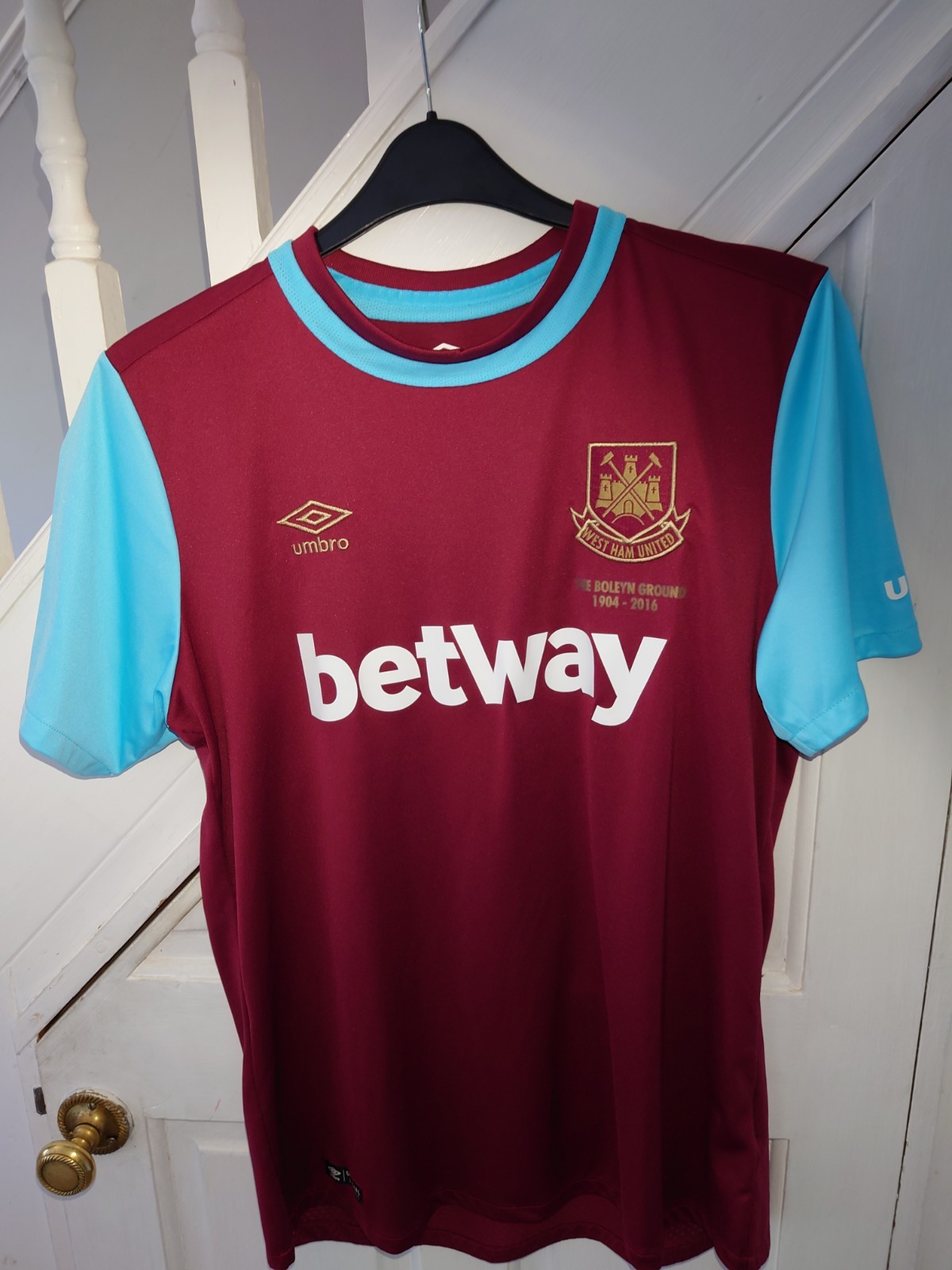 WEST HAM UNITED 2015/2016 HOME FOOTBALL SHIRT SIZE- LARGE EXCELLENT CONDITION  for sale on Ebay