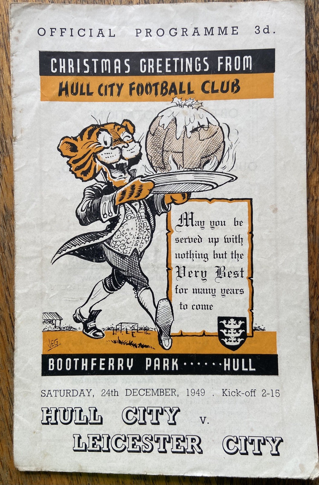 1949-50 HULL CITY v LEICESTER CITY. Division 2. Good condition. Rare. for sale on Ebay