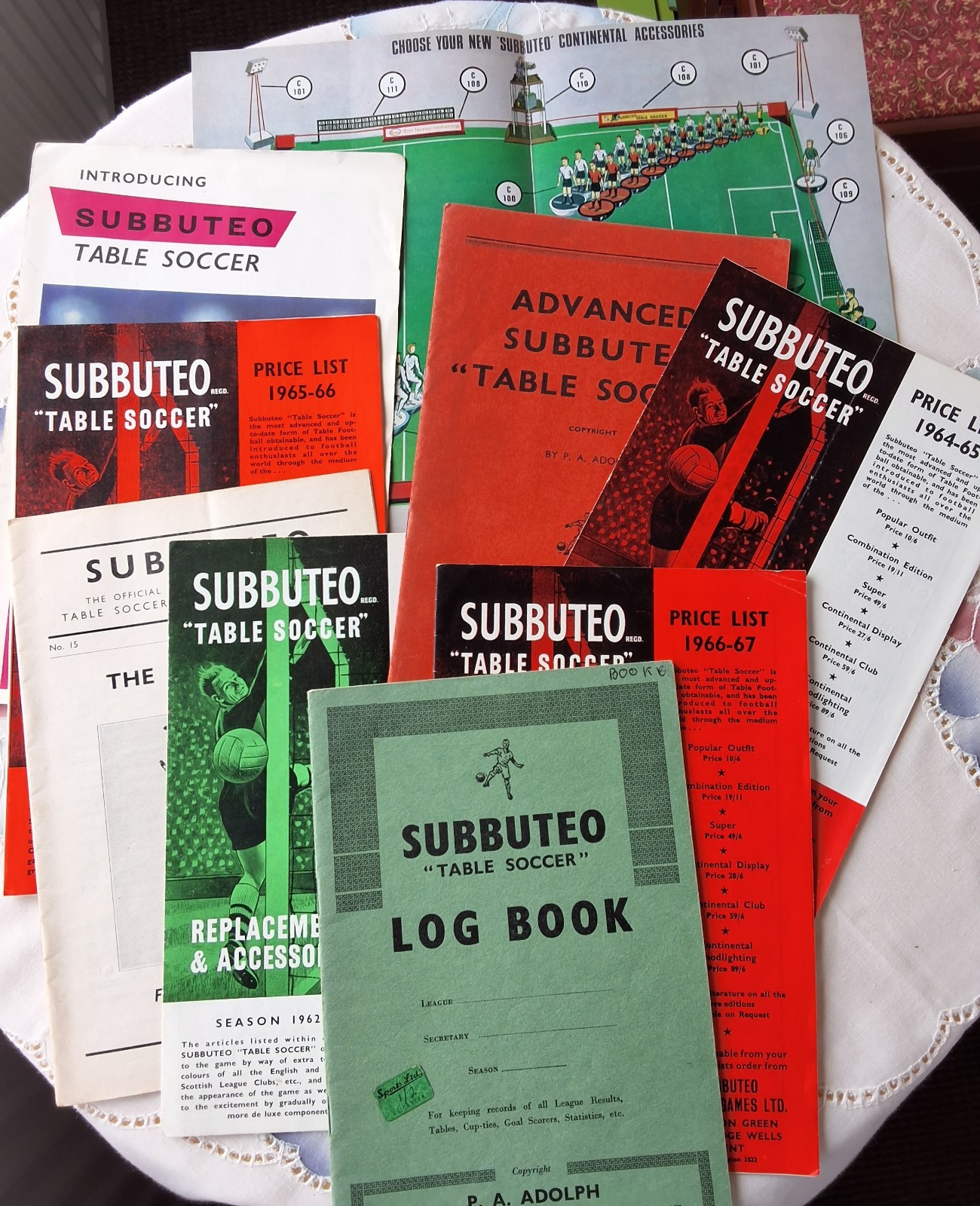 SUBBUTEO Table Soccer 10 items: Bulletin 15 Silver Cup 1962/63, Price Lists etc for sale on Ebay