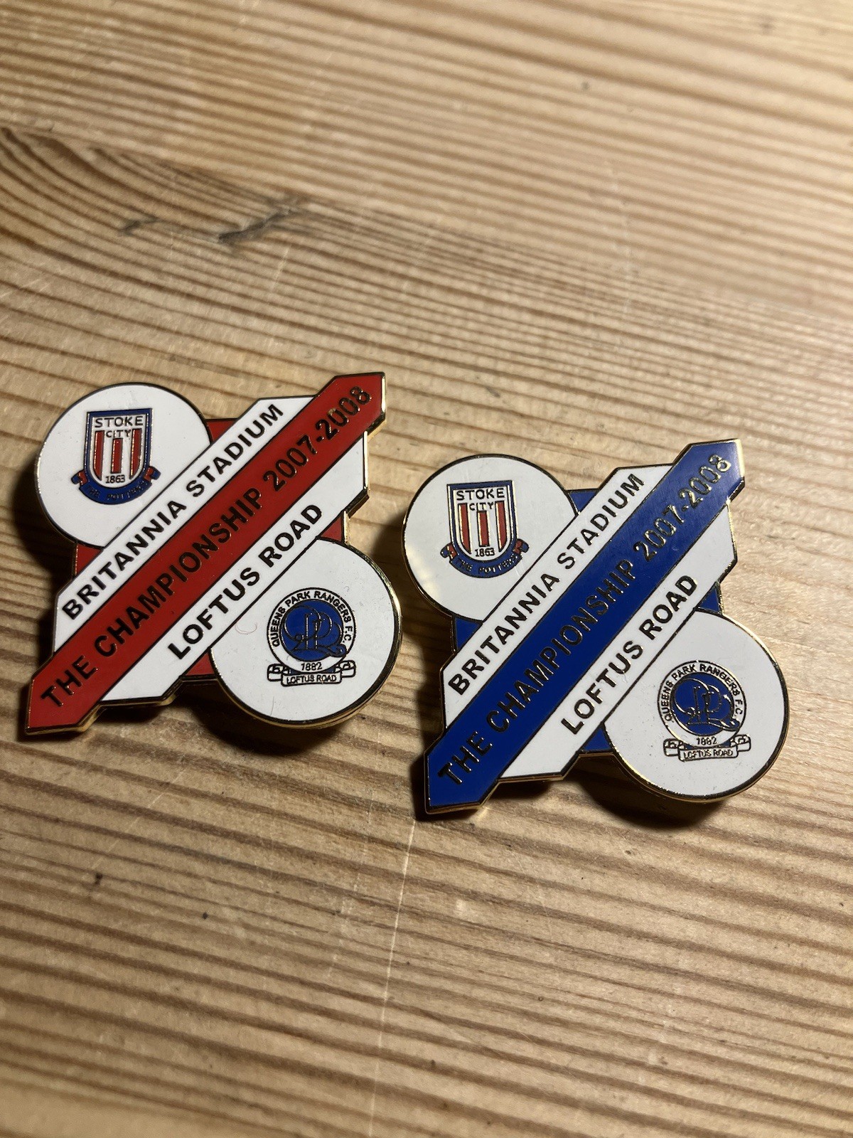 STOKE CITY & QPR Enamel Badges  for sale on Ebay