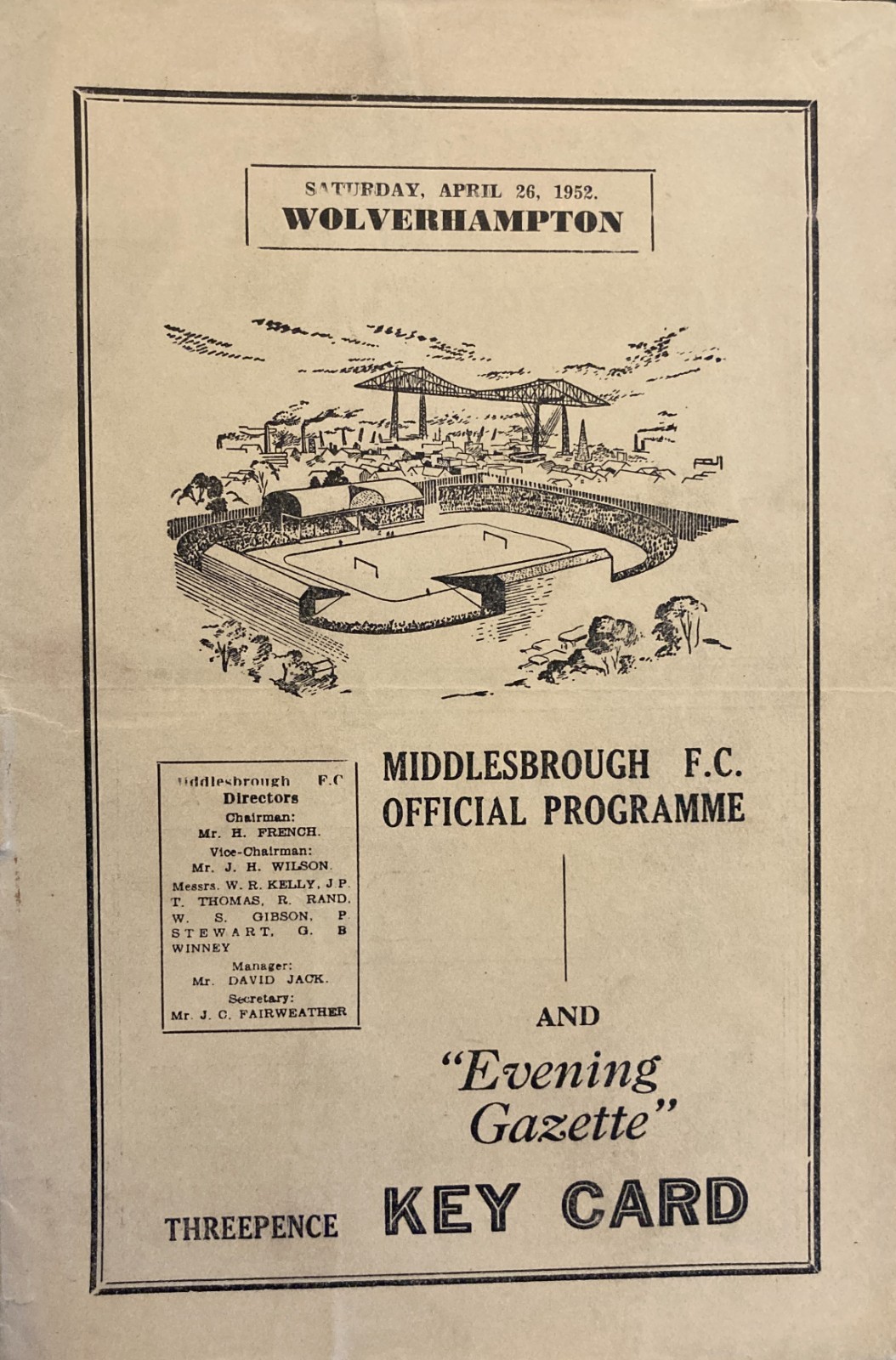 Middlesbrough v Wolverhampton Wanderers Div 1 1951/52 for sale on Ebay