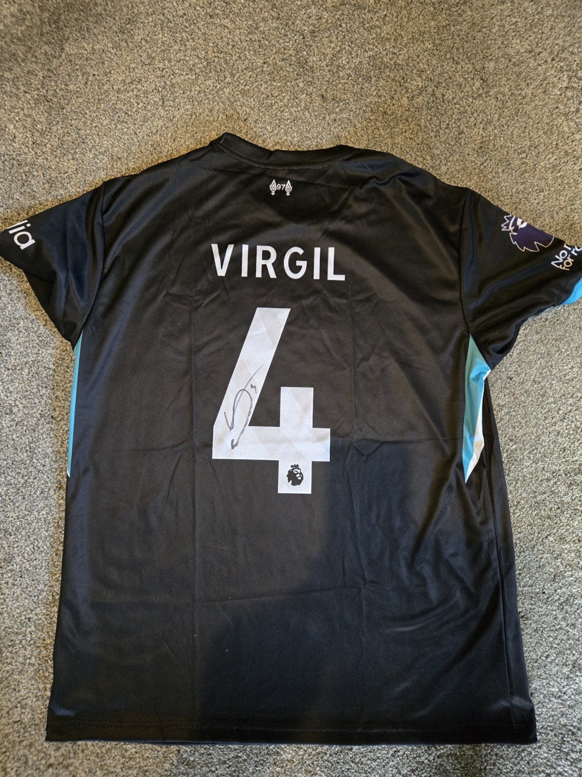 Liverpool Hand Signed Shirt From Virgil for sale on Ebay