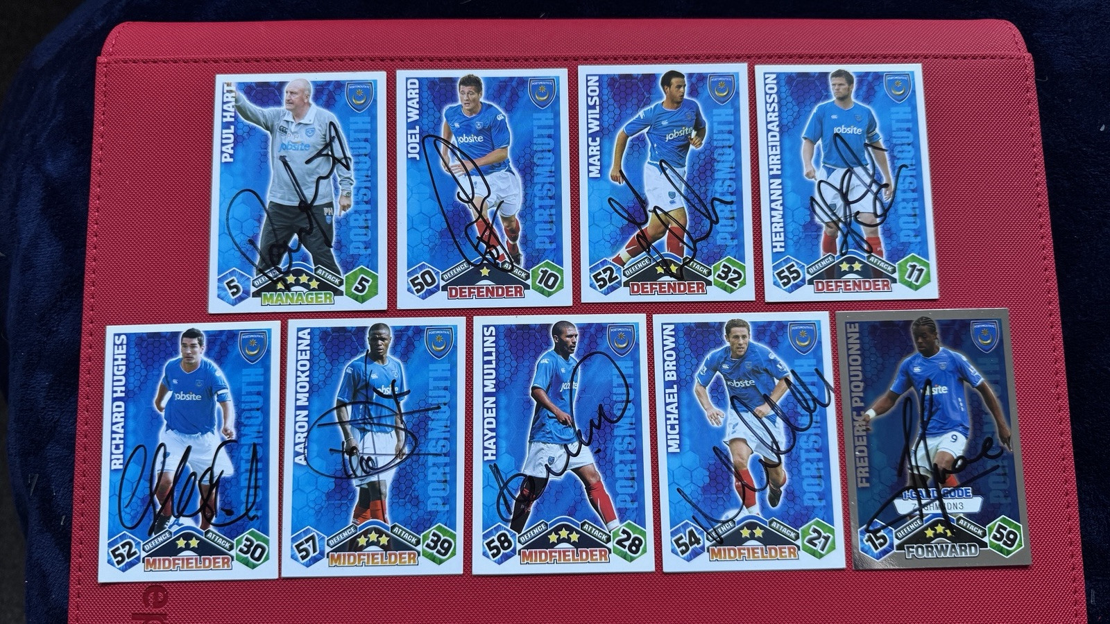 9 x Signed Portsmouth FC Match Attax Trading Cards for sale on Ebay