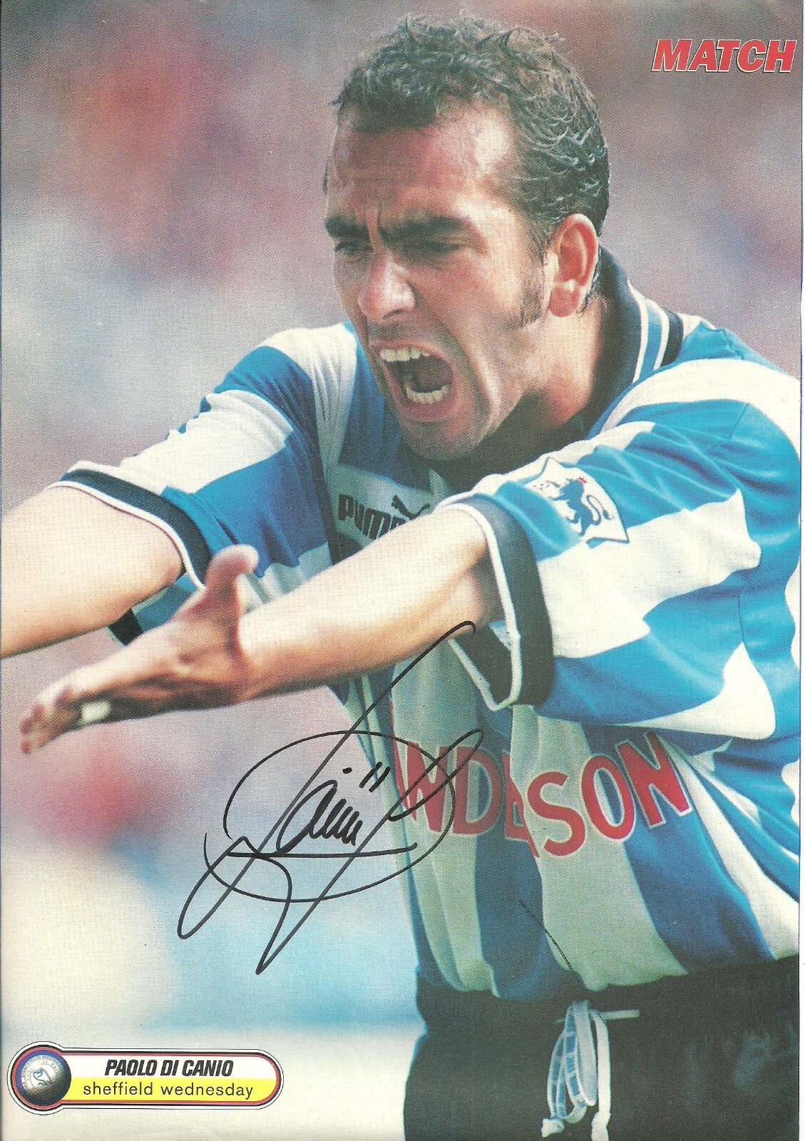 Paolo Di Canio - SHEFFIELD WEDNESDAY - Signed A4 Magazine Picture for sale on Ebay