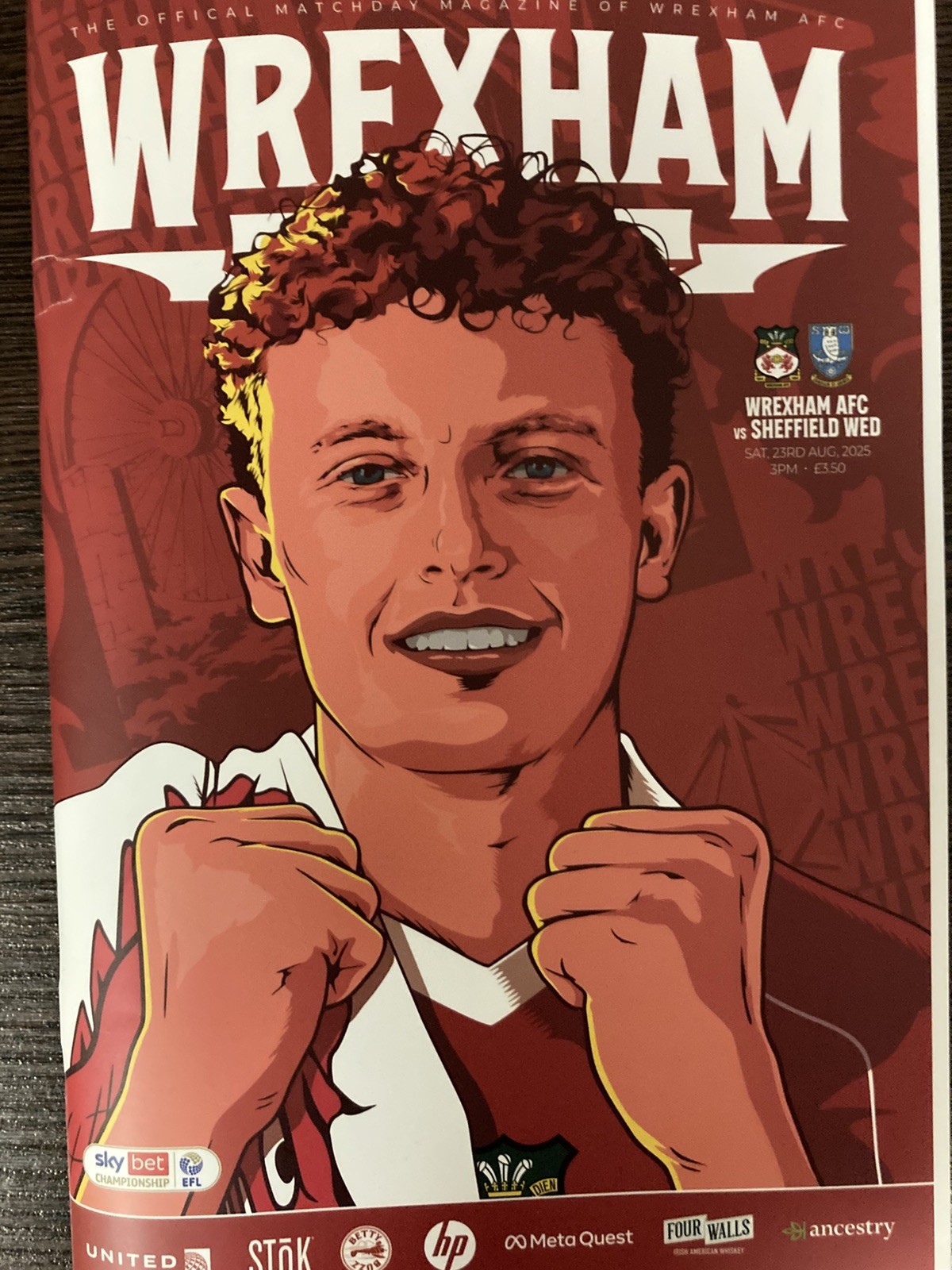 Wrexham v Sheffield Wednesday Offical Match Programme 23 August 2025 for sale on Ebay