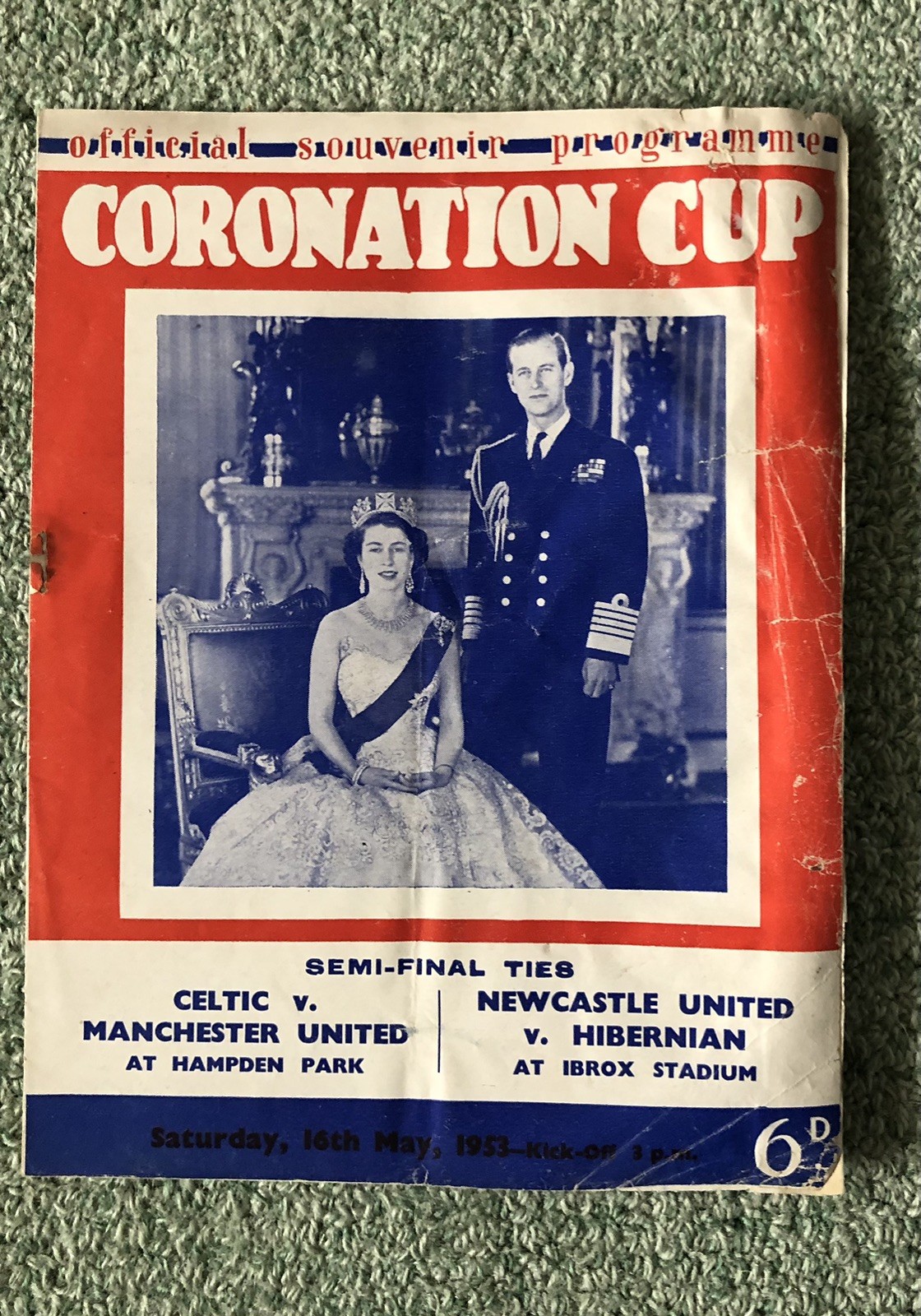 1953 Celtic v Man Utd /Newcastle v Hibs Coronation Cup  Semi Final Programme for sale on Ebay