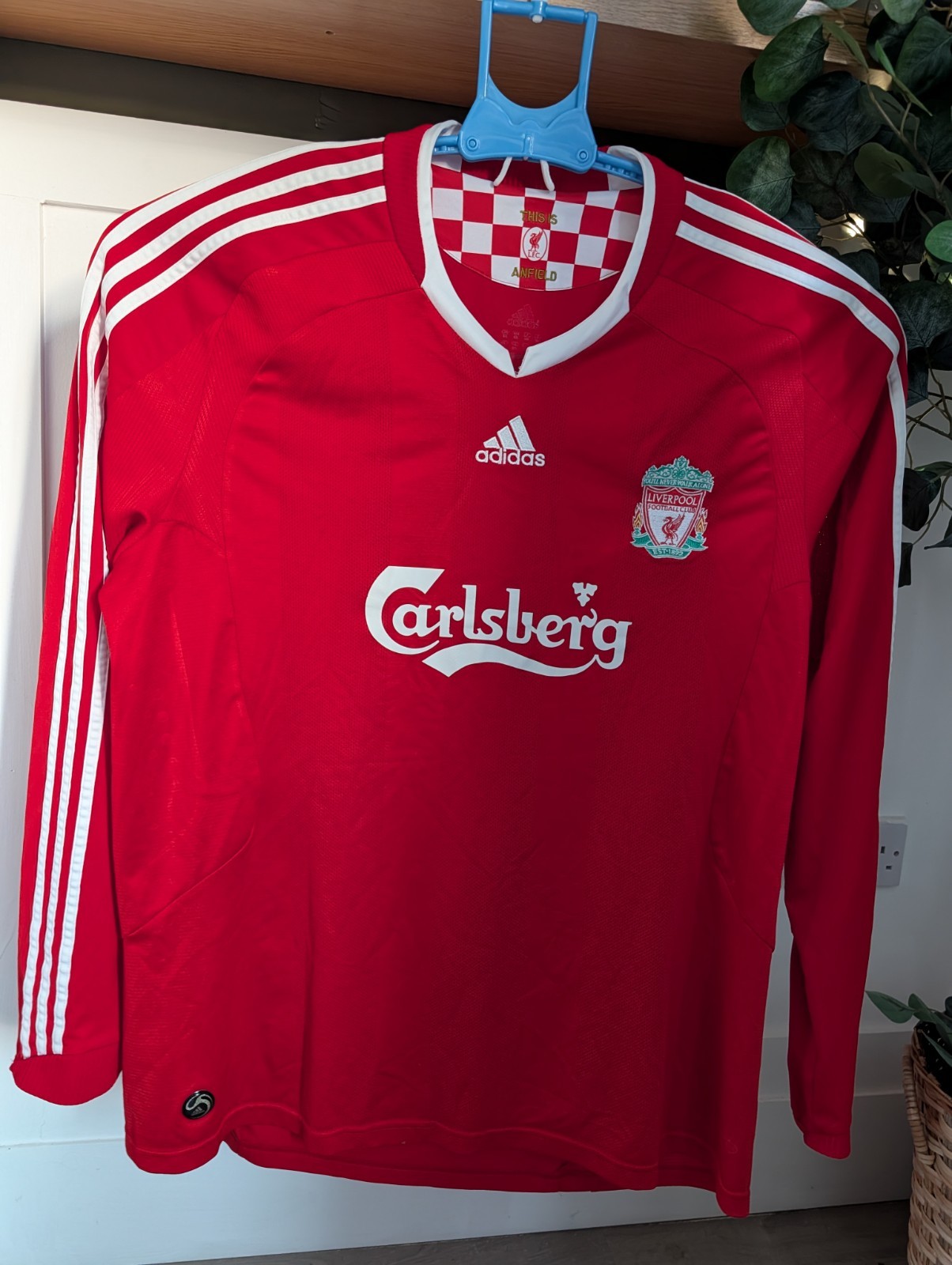 Liverpool FC 2008-10 Home Shirt ADIDAS Carlsberg LONG SLEEVE Football Jersey for sale on Ebay
