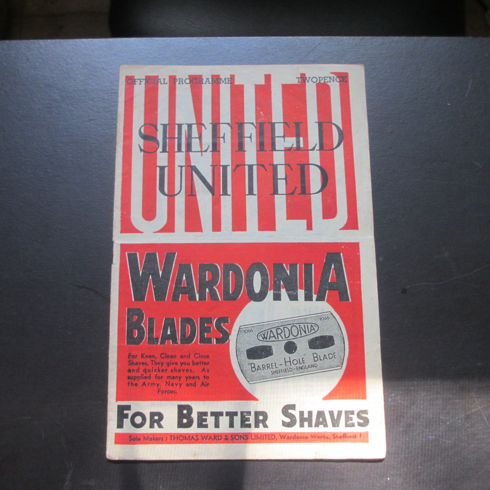 Sheffield Utd v Portsmouth Div 1 1946/7 for sale on Ebay