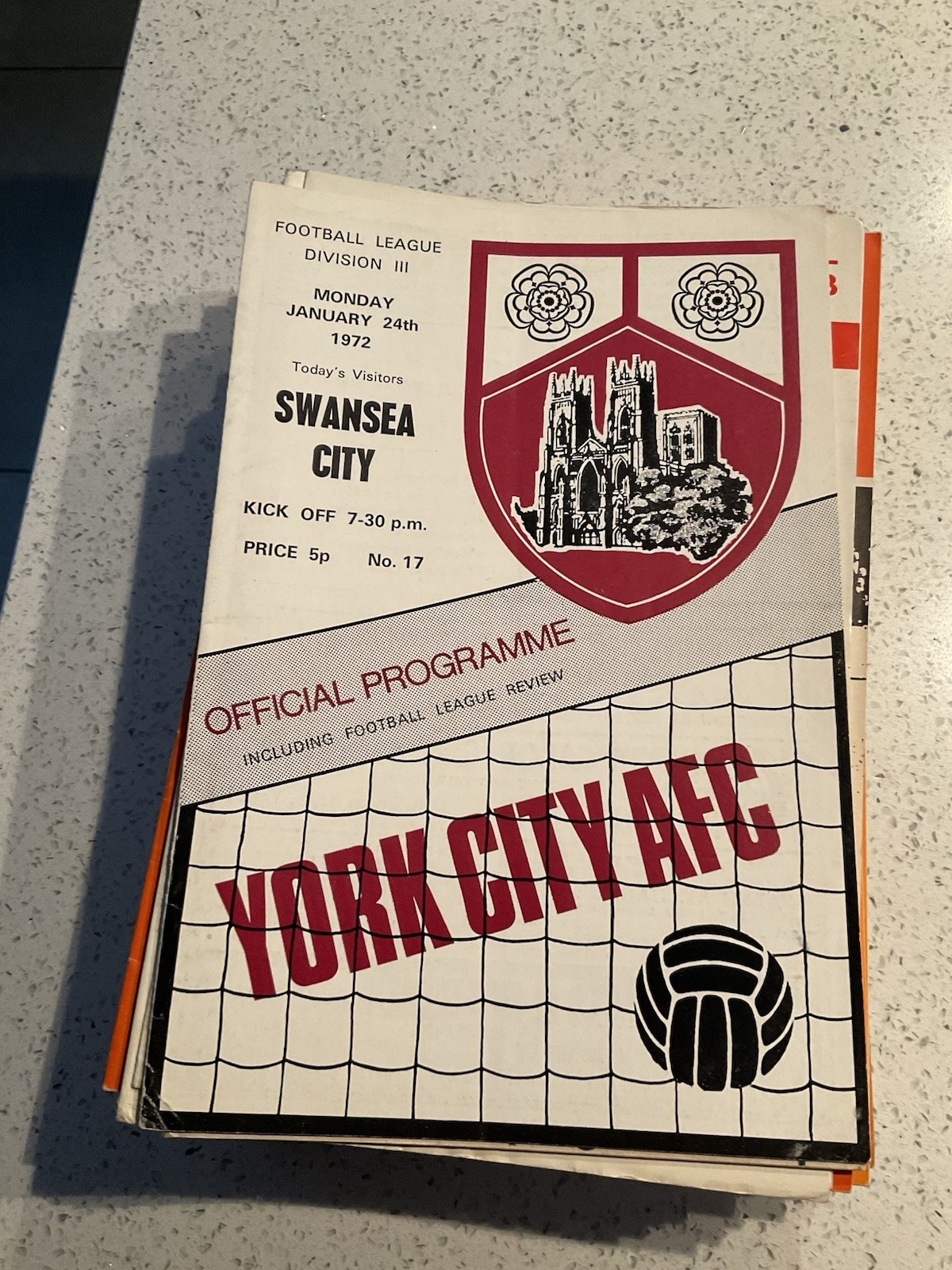 York City v Swansea City 24th Jan 1972 for sale on Ebay