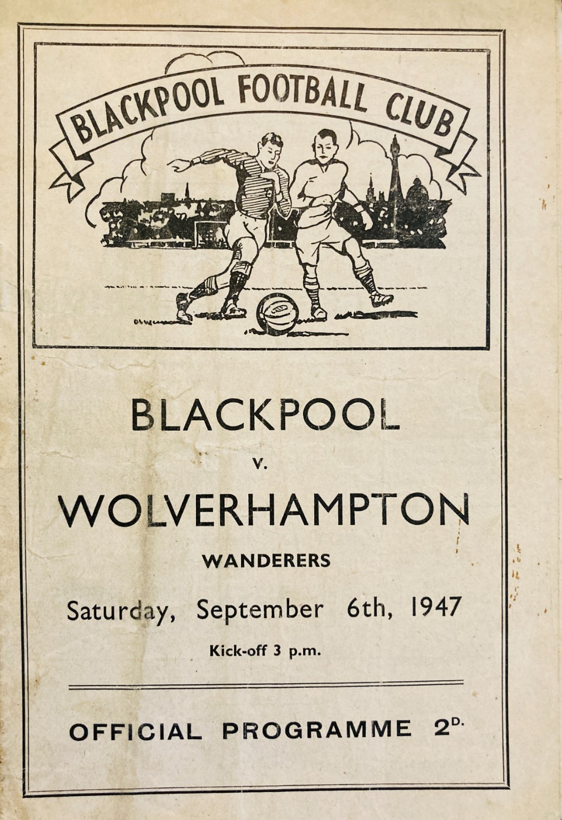 Blackpool v Wolverhampton Wanderers Div 1 1947/48 for sale on Ebay