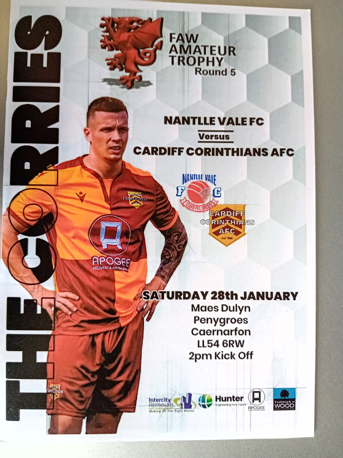 Nantlle Vale v Cardiff Corinthians 28th January 2023 for sale on Ebay