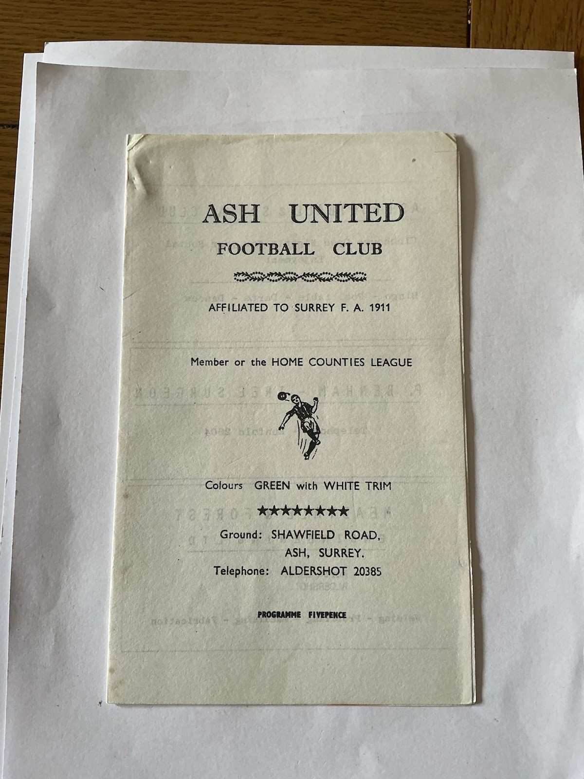 ASH UNITED v SHOREHAM  FAV  1978/9. for sale on Ebay