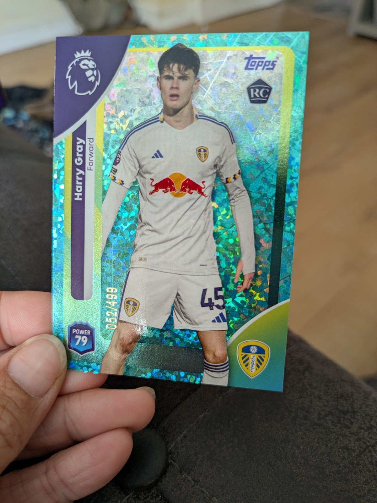 Harry gray Leeds Numbered Aqua Sparkle Topps Premier League Card for sale on Ebay