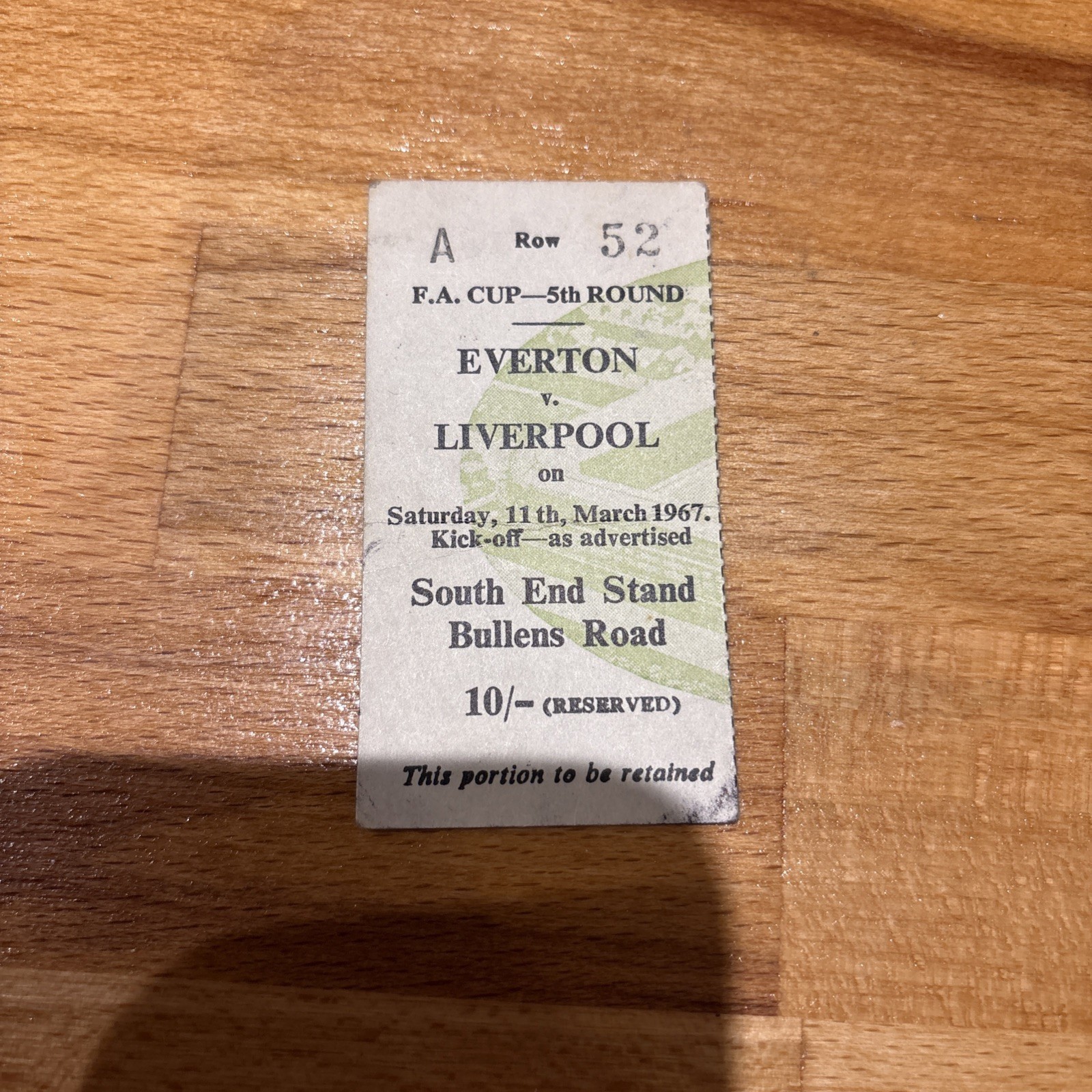 Ticket Everton Liverpool 1967 for sale on Ebay