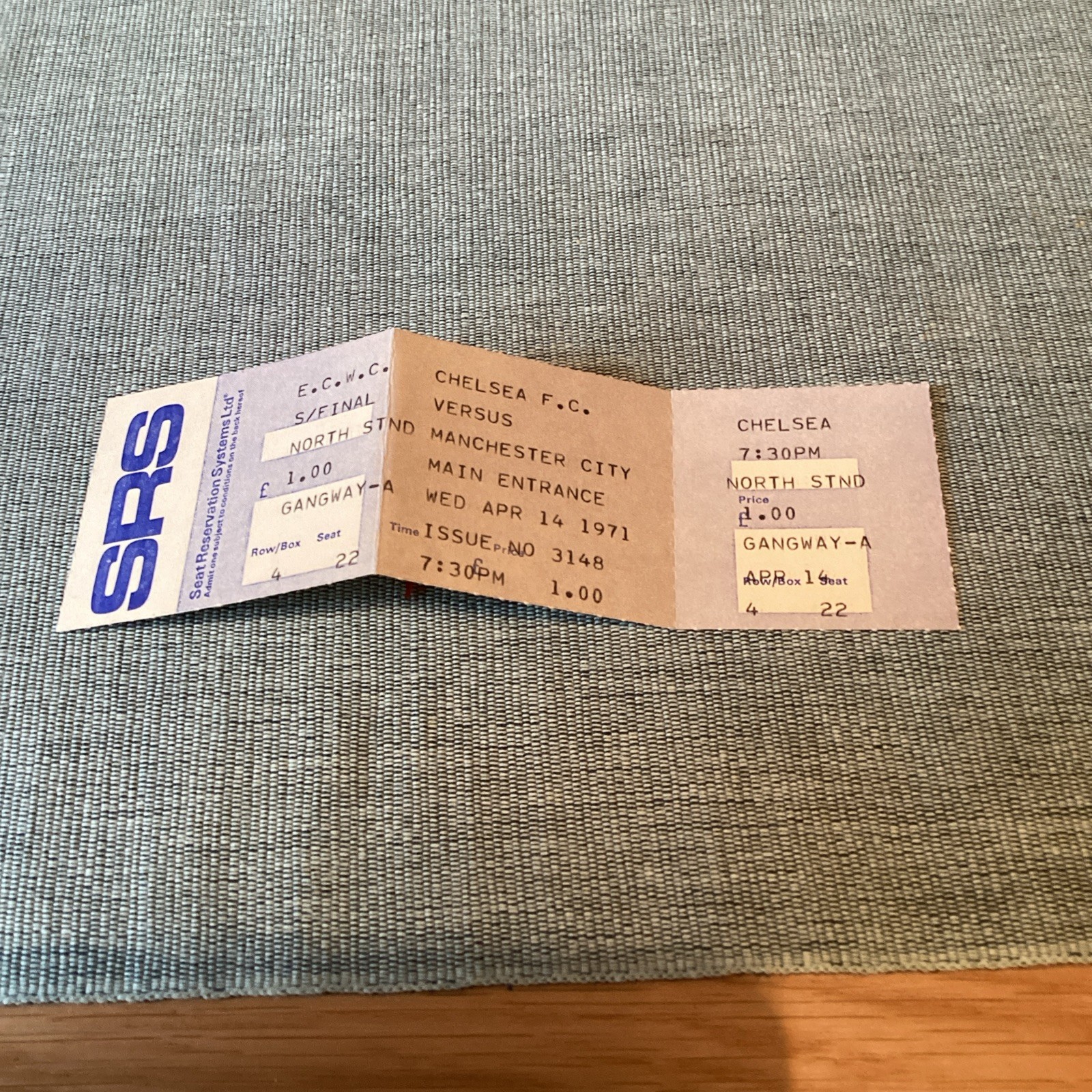 1970/71 Chelsea v Man City ECWC semi final Match ticket. for sale on Ebay