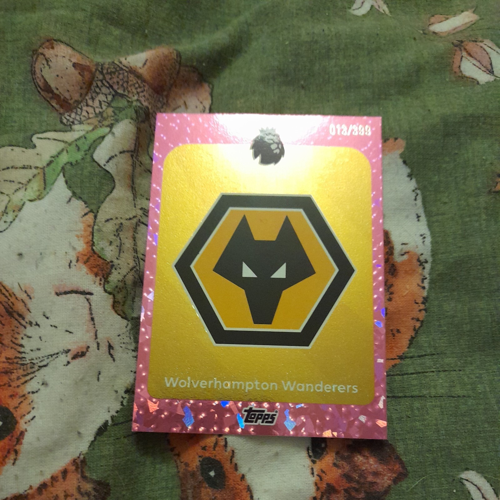Topps Premier League 2026 Wolves Crest/Badge Card #289 Pink Parallel 013/399 for sale on Ebay