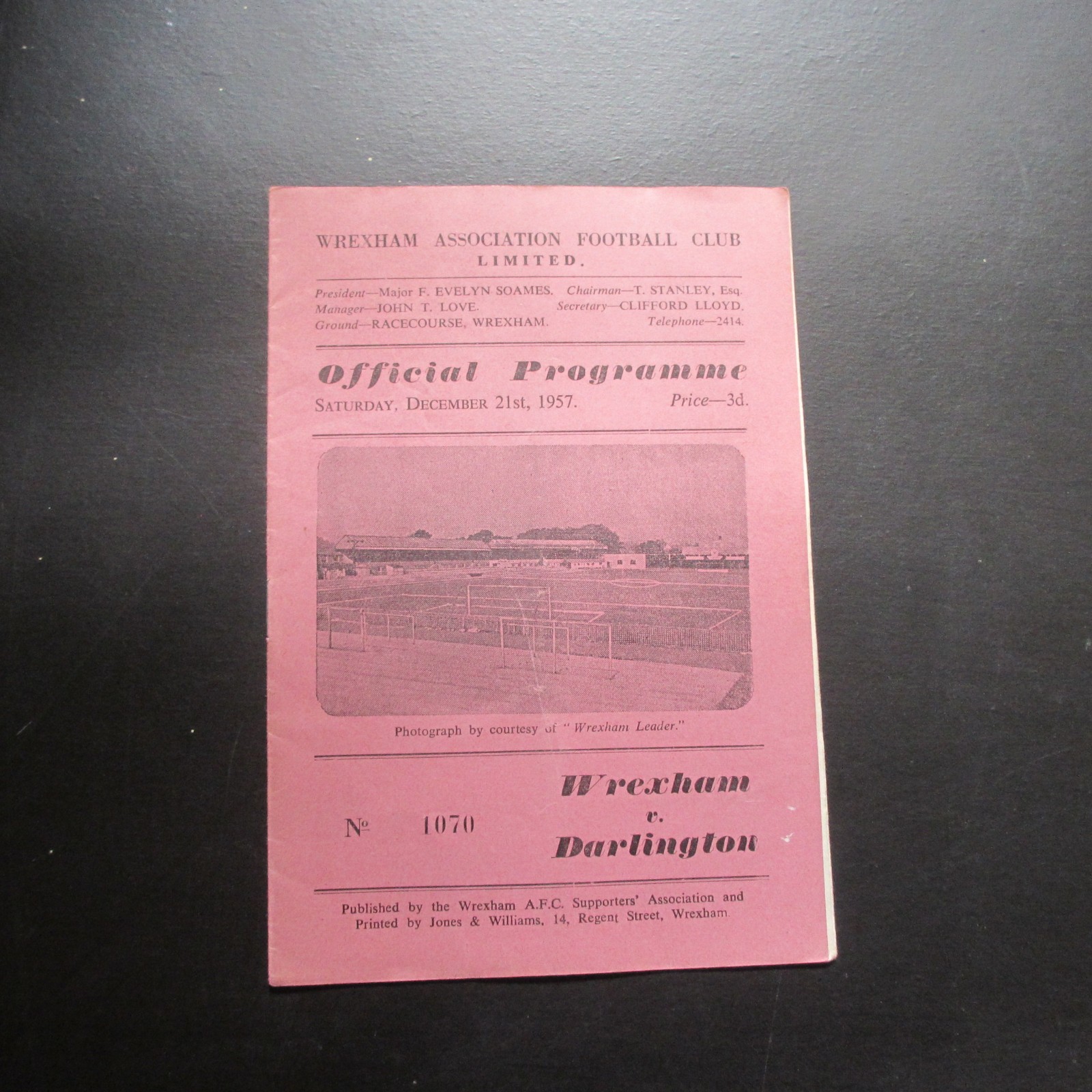 Wrexham v Darlington Div 3 North 1957/8 for sale on Ebay