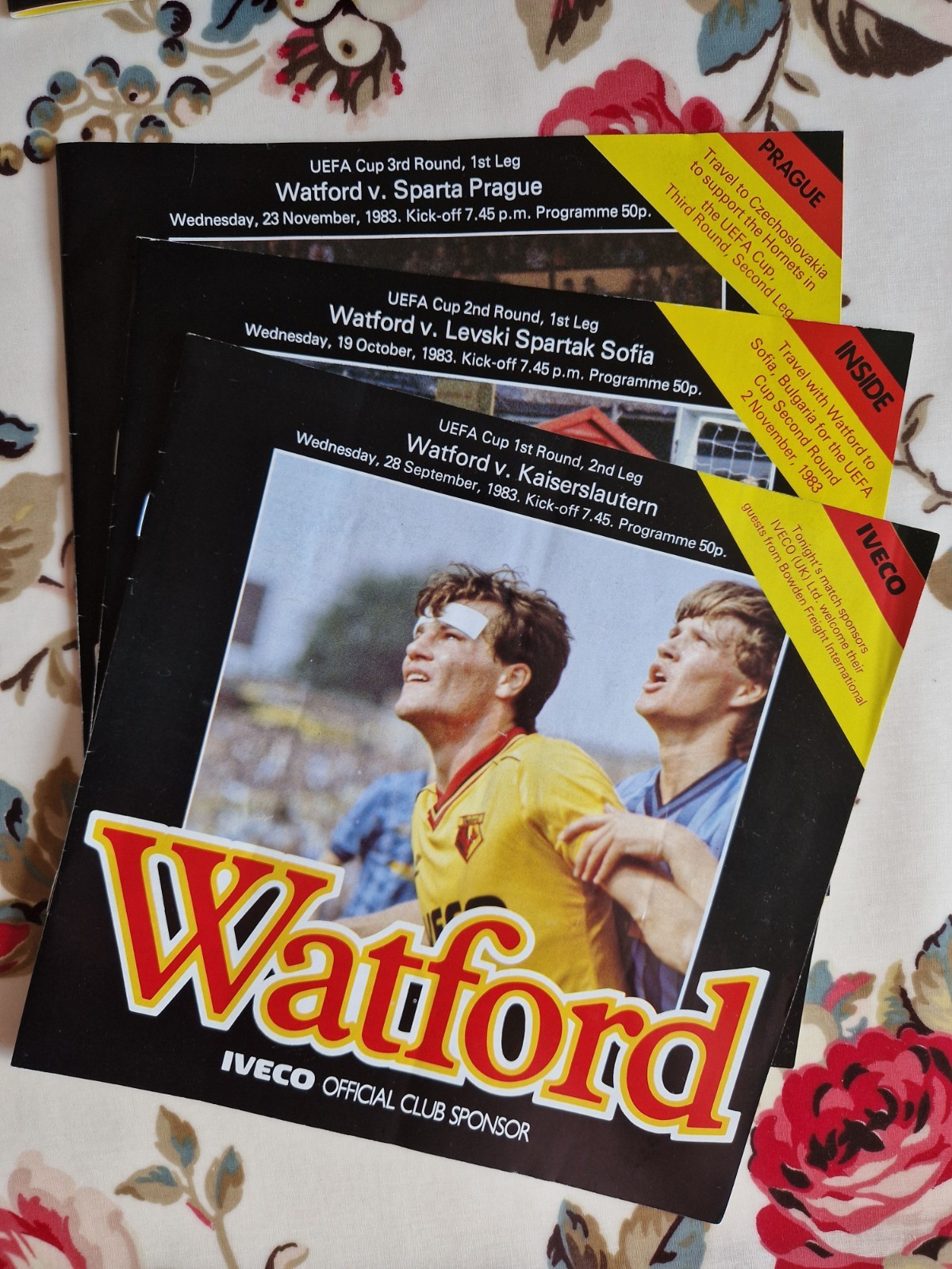 EUFA CUP THREE WATFORD FOOTBALL PROGRAMMES  1983 V EUROPEAN TEAMS UEFA CUP for sale on Ebay