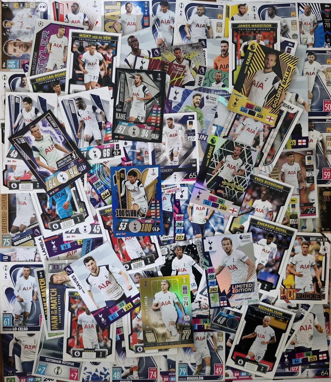 Topps Panini Match Attax Adrenalyn Tottenham Hotspur 100 Card Bundle MINT! NEW! for sale on Ebay