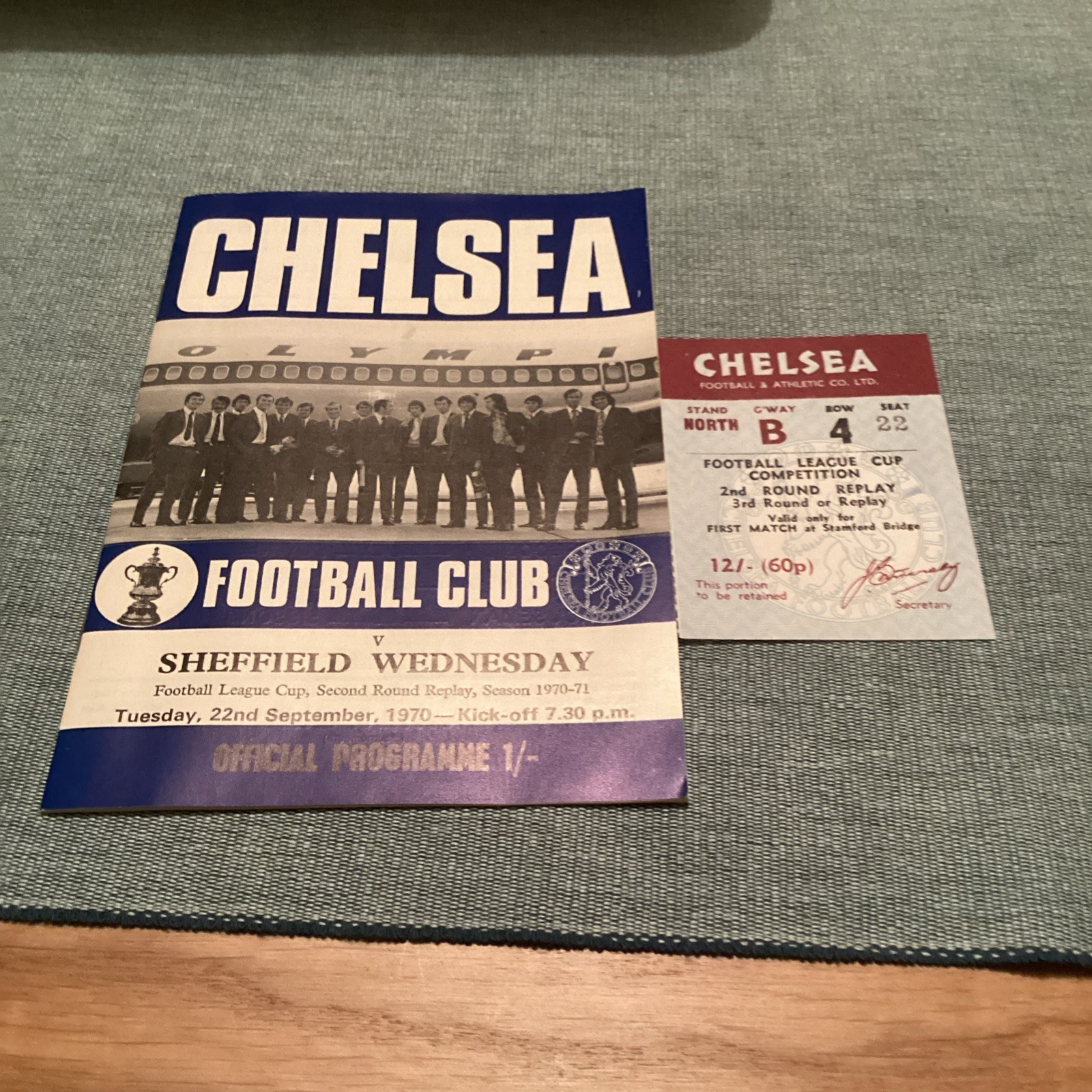 1970/71 Chelsea v Sheffield Wednesday. League cup Plus Match ticket. for sale on Ebay