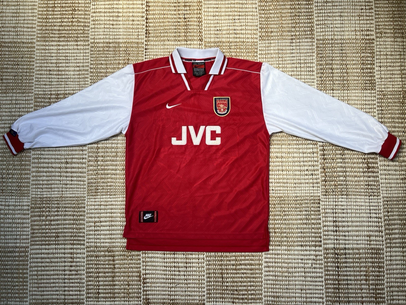 Original Authentic Nike Arsenal 1996/1997 Home Shirt Men’s Large Long Sleeve LS for sale on Ebay