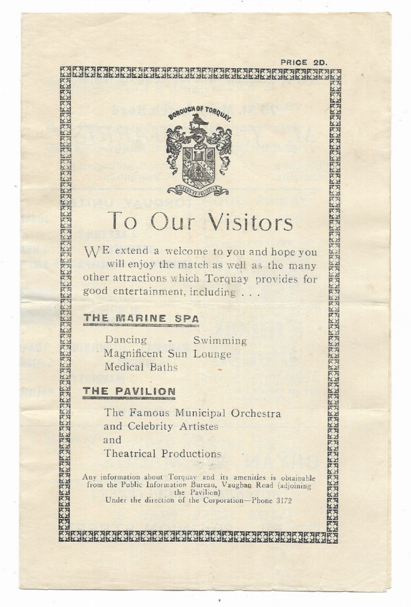 1945/46 Division 3 South Cup - TORQUAY UNITED v. BRIGHTON & HOVE ALBION for sale on Ebay