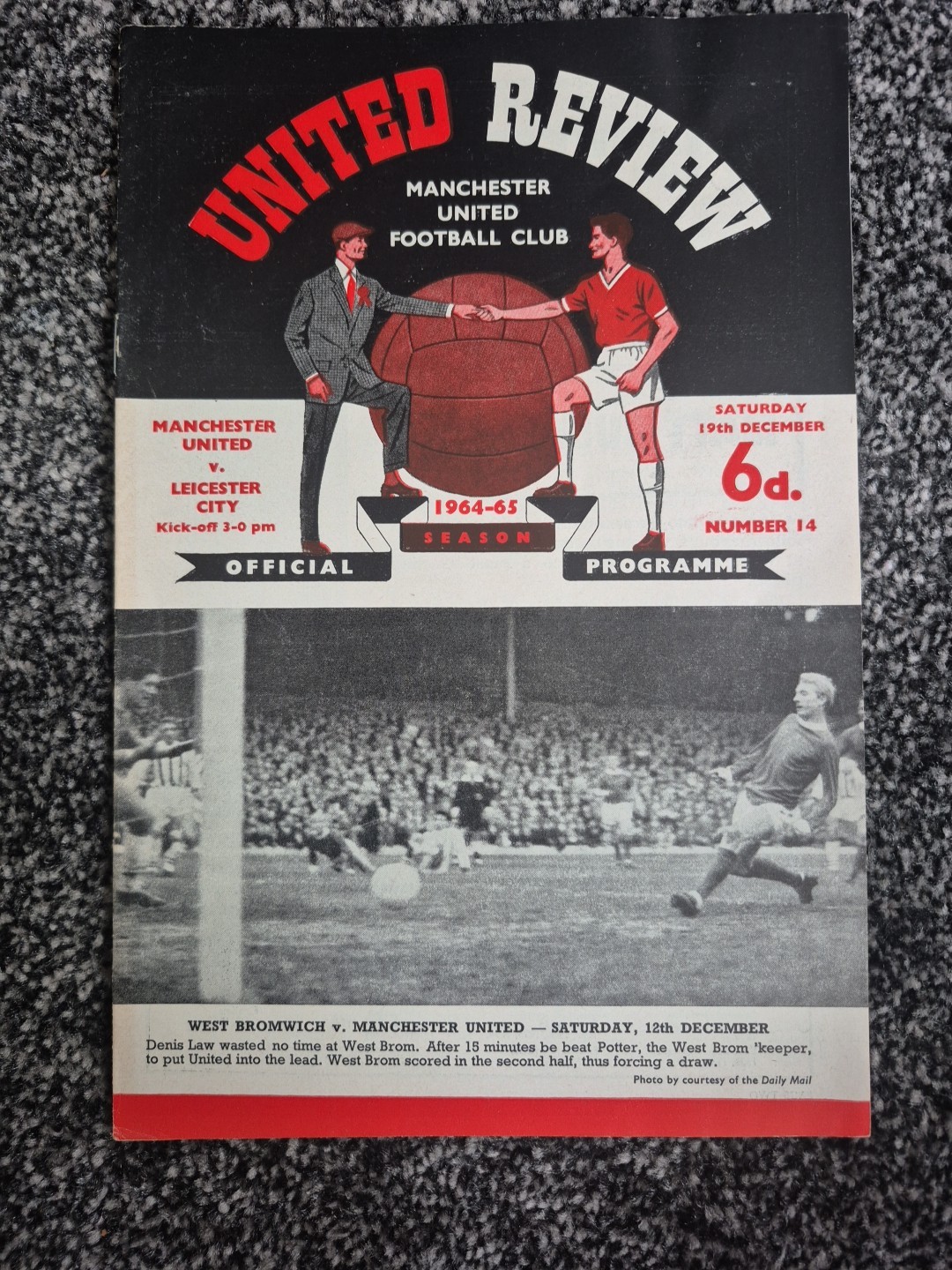 MANCHESTER UNITED V LEICESTER CITY 1964-65 DIV 1 for sale on Ebay