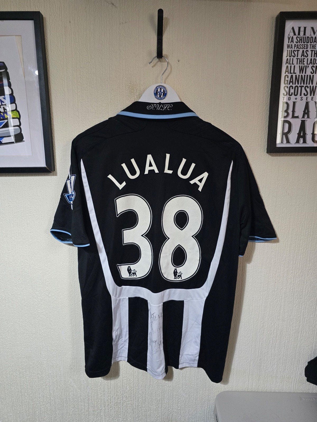 Newcastle United 2008/09 Adidas #38 LUALUA matchworn home shirt v Hull FA cup for sale on Ebay