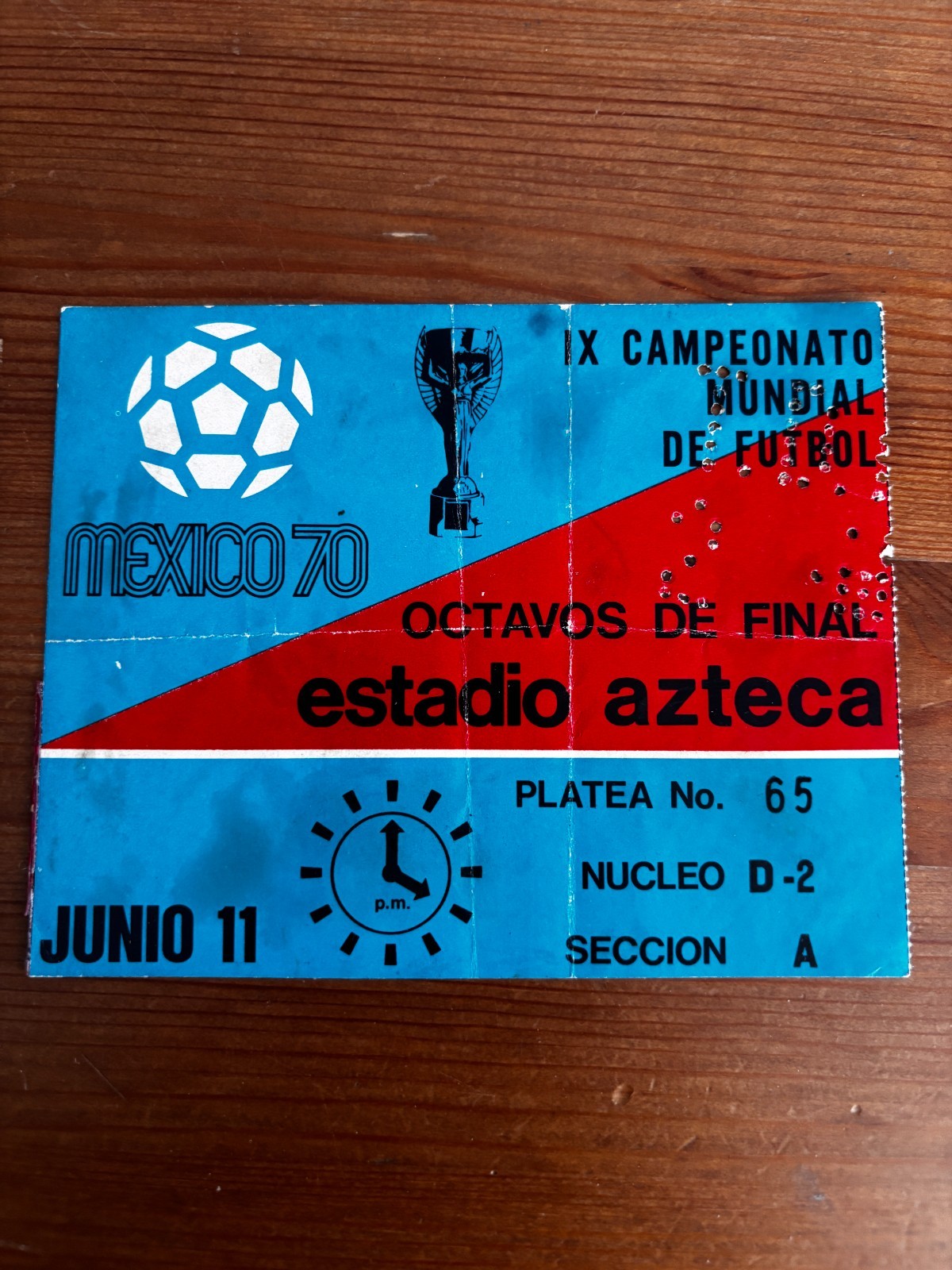 1970 WORLD CUP TICKET, MEXICO-BELGIUM 1-0 AT AZTECA for sale on Ebay