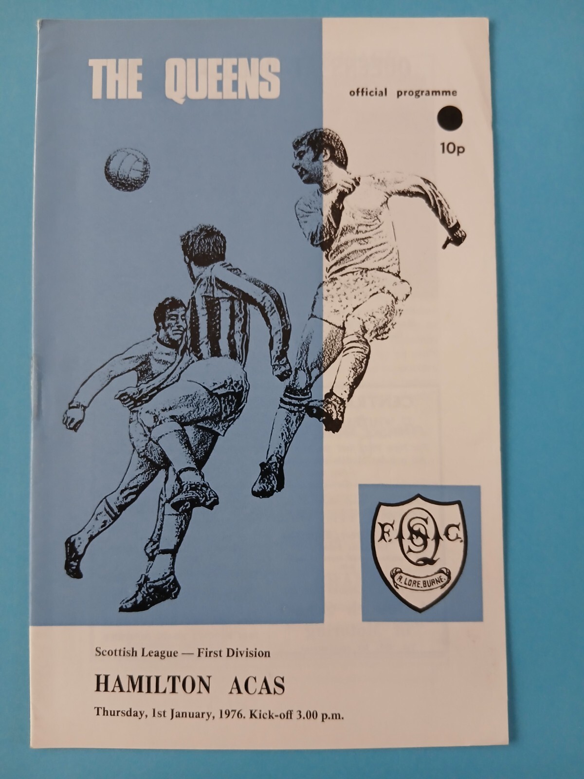 1975/76 Queen of the South v Hamiltin Academical - 1st Jan for sale on Ebay