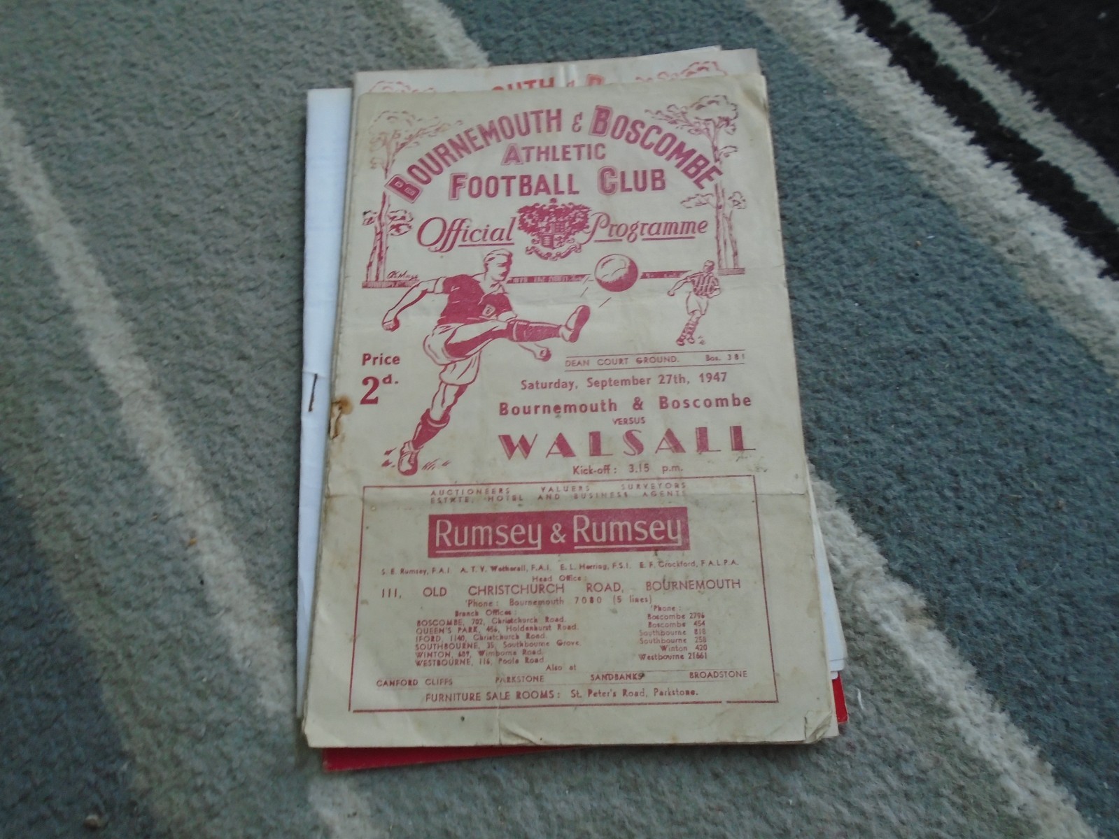 BOURNEMOUTH & BOSCOMBE V WALSALL 1947-8 for sale on Ebay