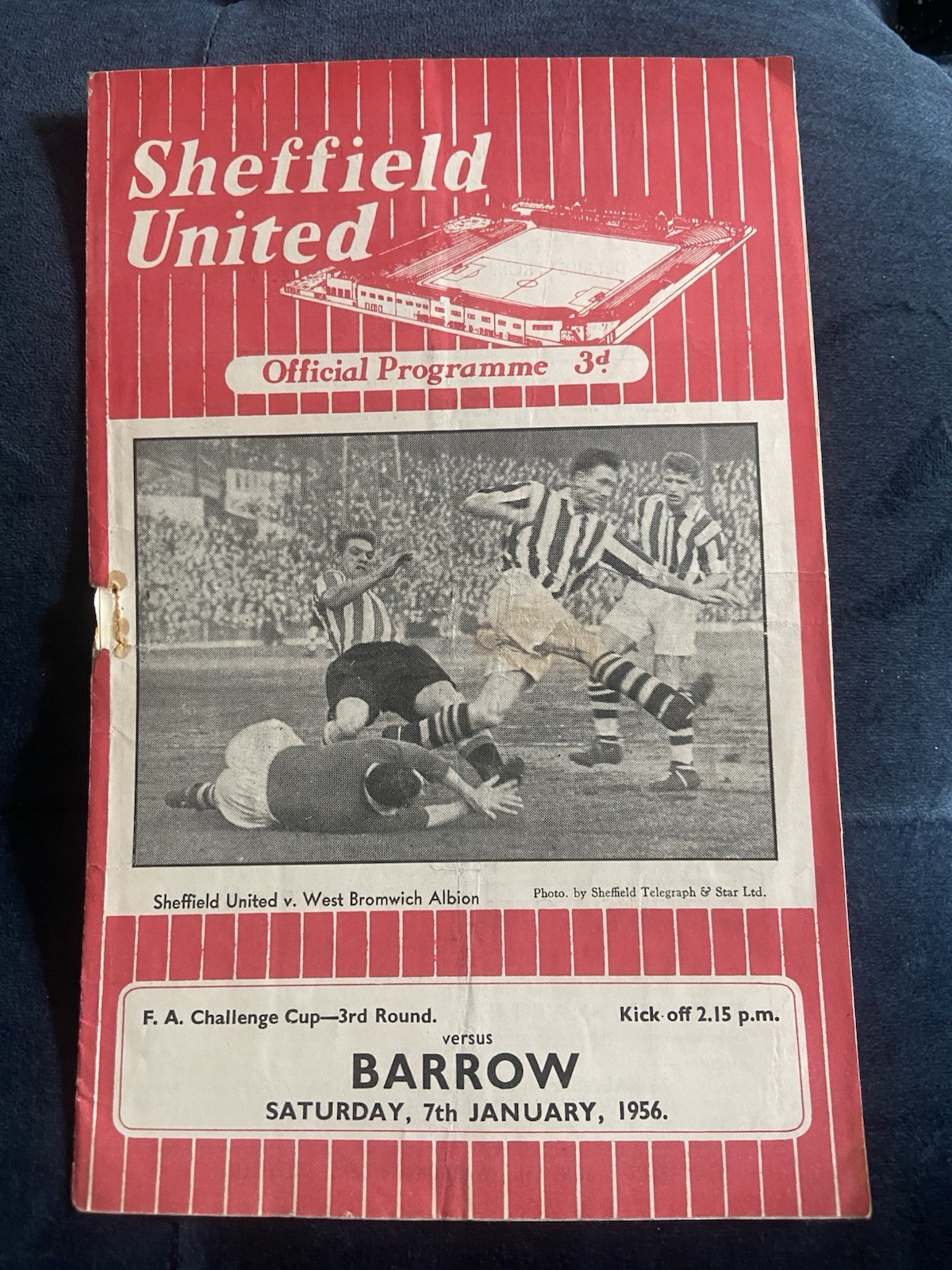 1955-6 Sheffield Utd v Barrow (FAC) Programme for sale on Ebay