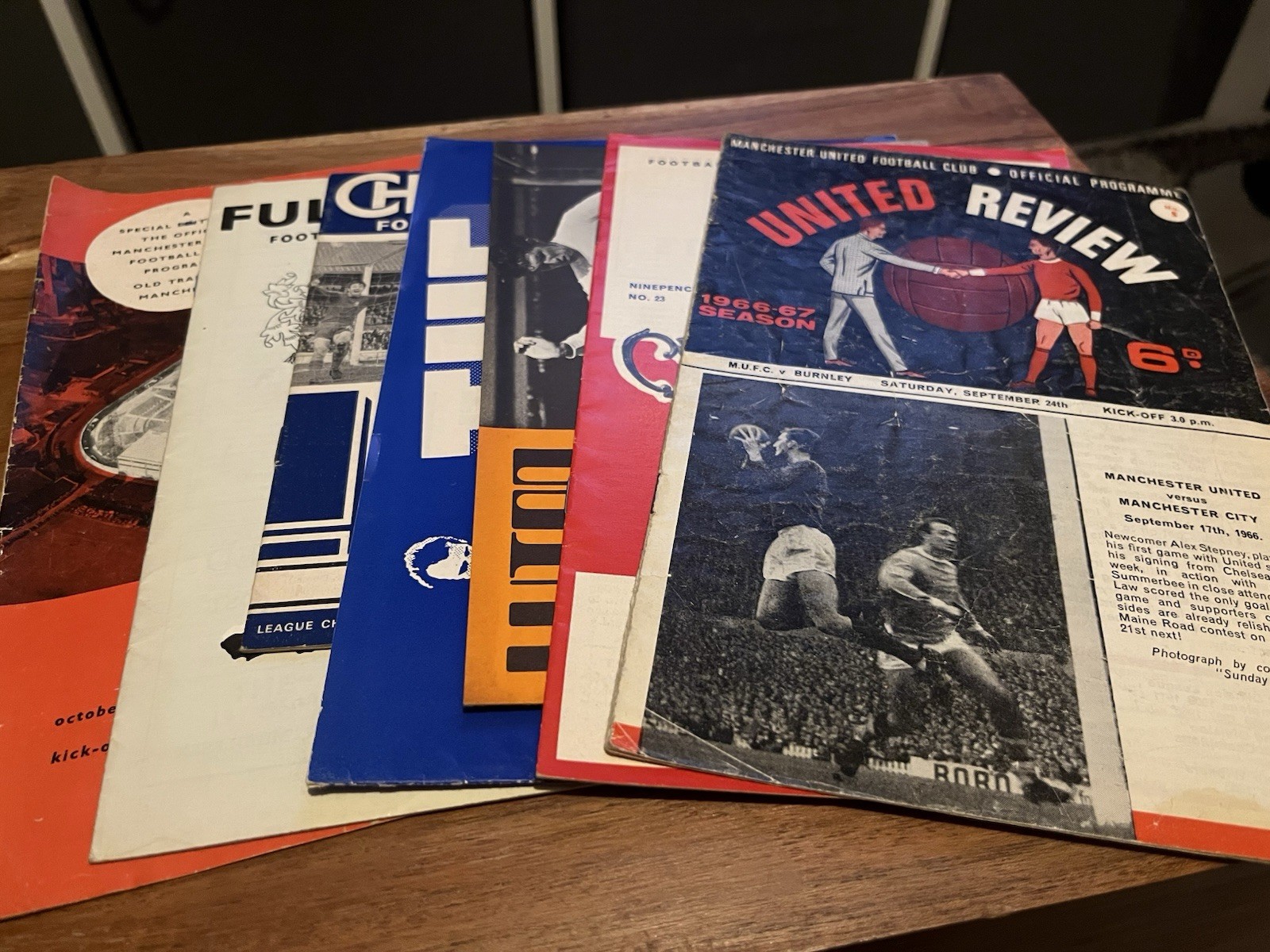 7 x Manchester United Home & Away Cup Friendly & League Programmes 1960-1974 for sale on Ebay