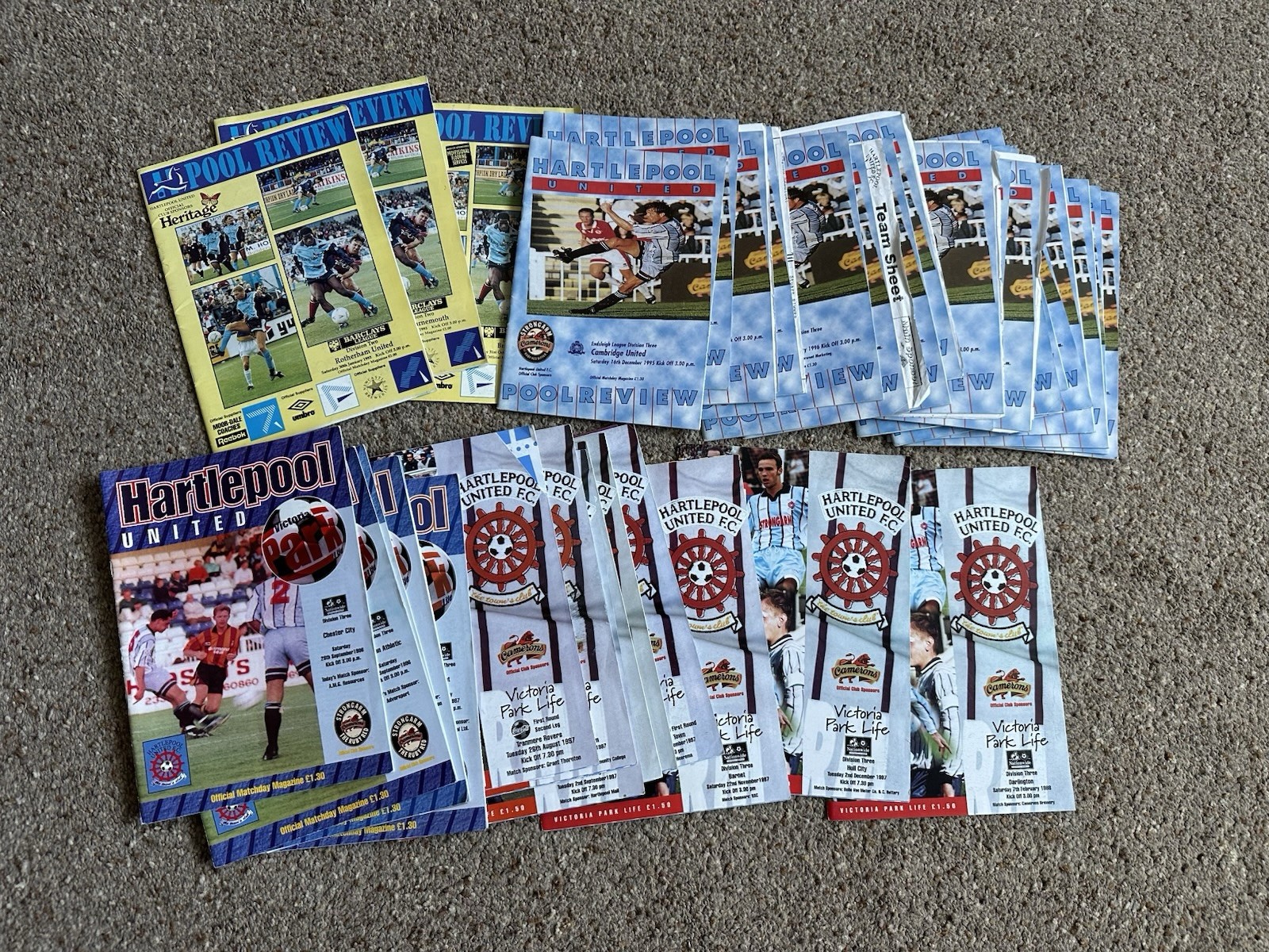 37 x Hartlepool United Home Football Programmes 1992-1997 for sale on Ebay