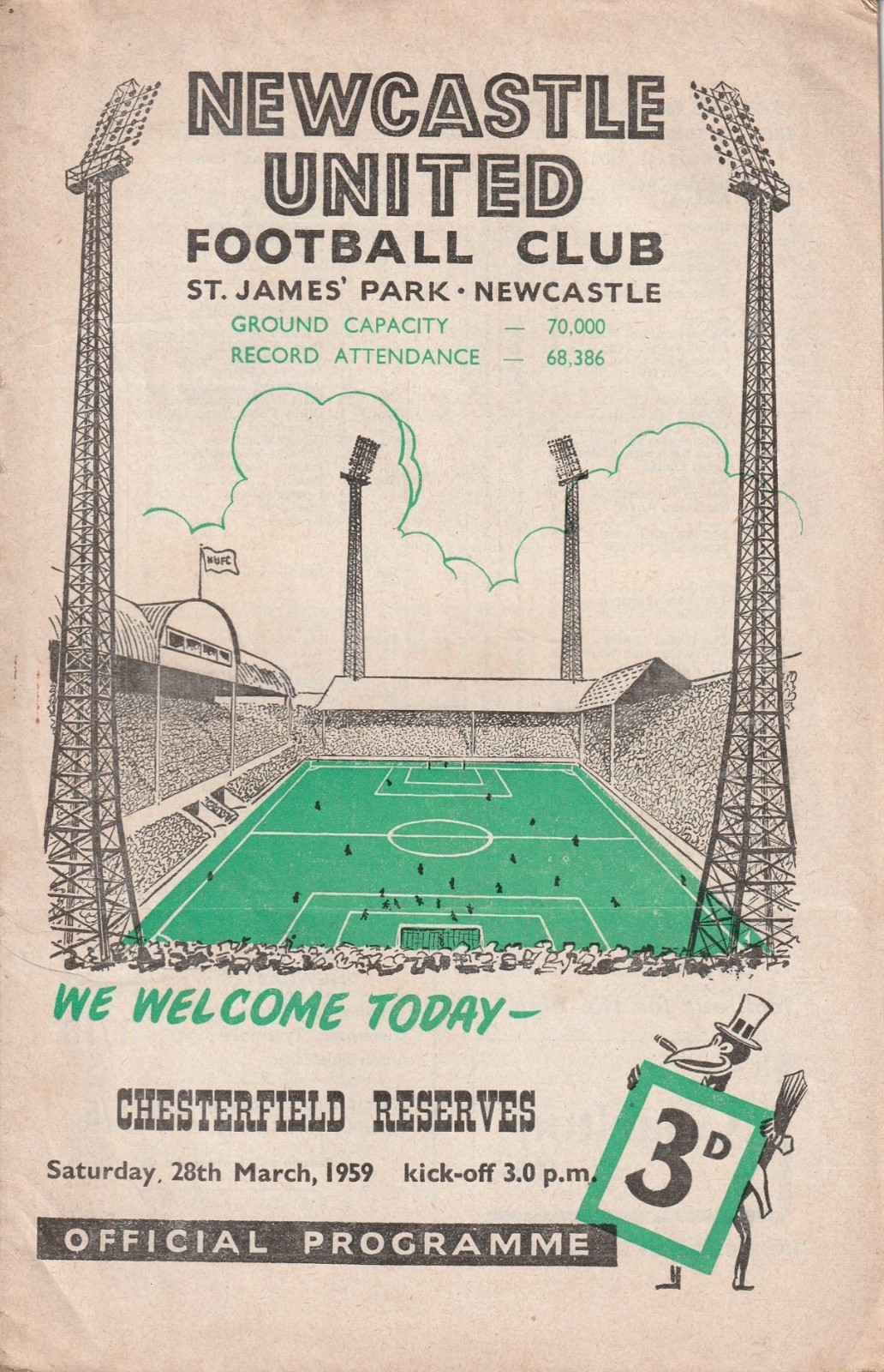 NEWCASTLE v CHESTERFIELD 1958/59 RESERVES for sale on Ebay