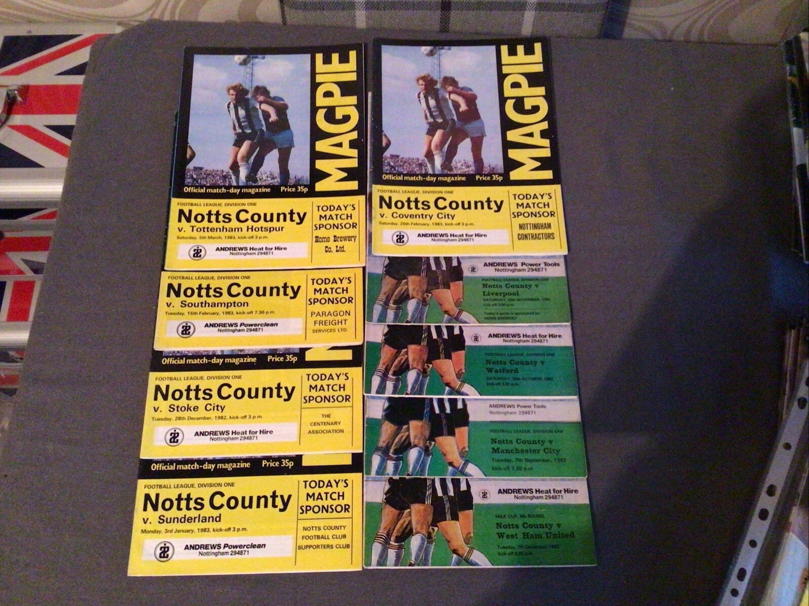 10 Notts county football programmes 1982-83 for sale on Ebay