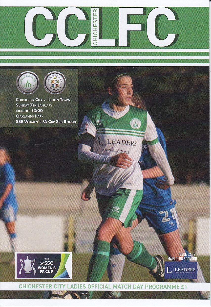 CHICHESTER CITY LADIES v  LUTON TOWN LADIES     Women's FA Cup.    17. 01. 2018 for sale on Ebay