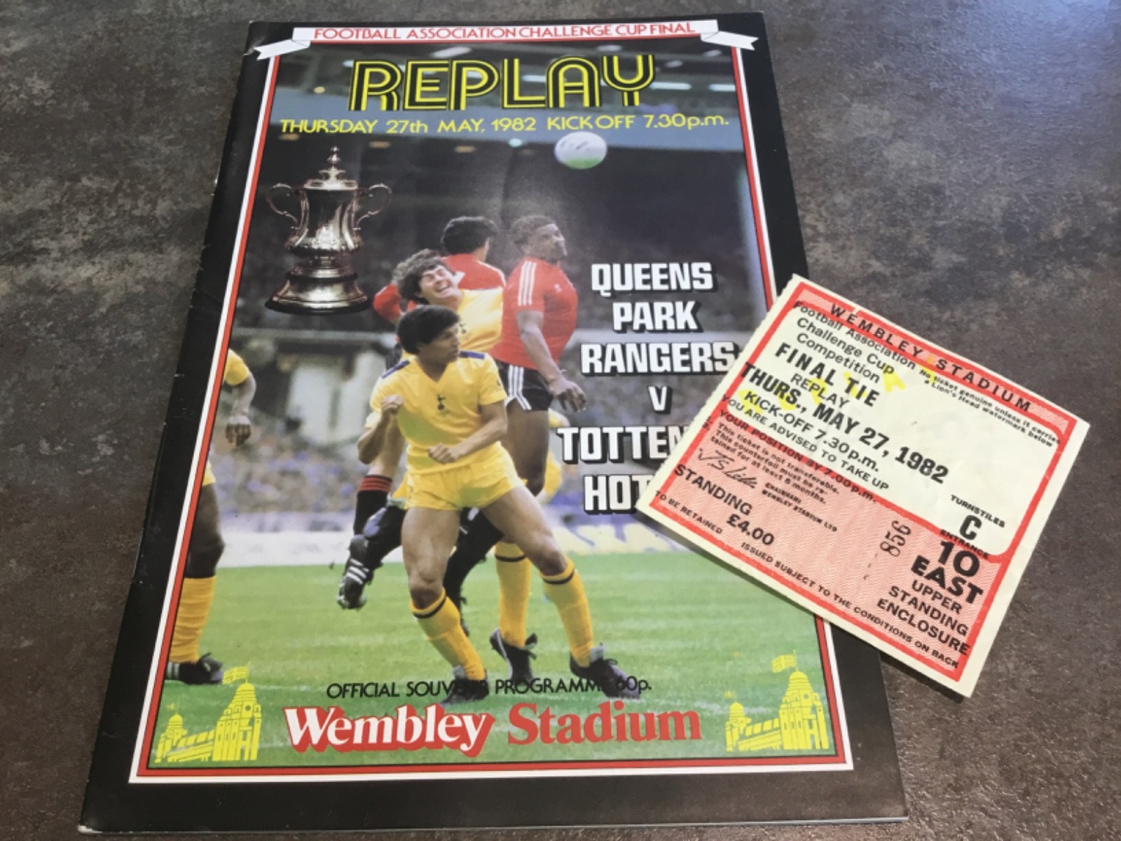 Queens Park Rangers v Tottenham 27 May 1982 FA Cup Final Replay + Match Ticket for sale on Ebay