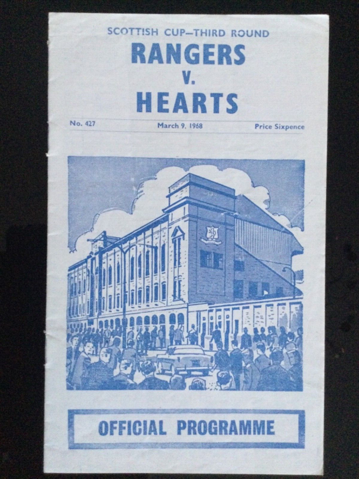 Rangers v Heart of Midlothian Hearts Scottish Cup Programme No 427 March 1968 for sale on Ebay