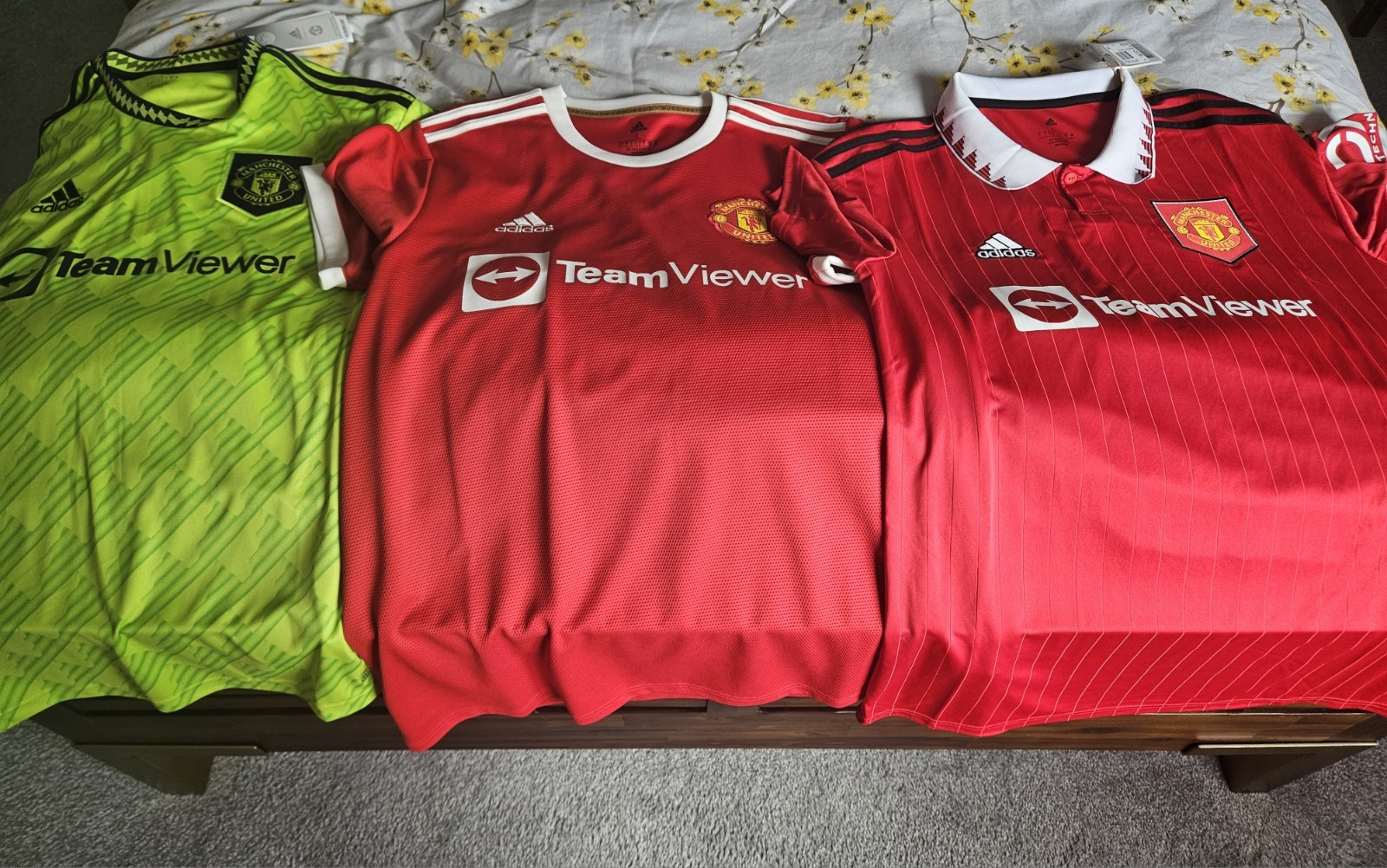 Adidas Official Manchester United Shirt Bundle. Size Large Two BNWT. One BNWOT for sale on Ebay
